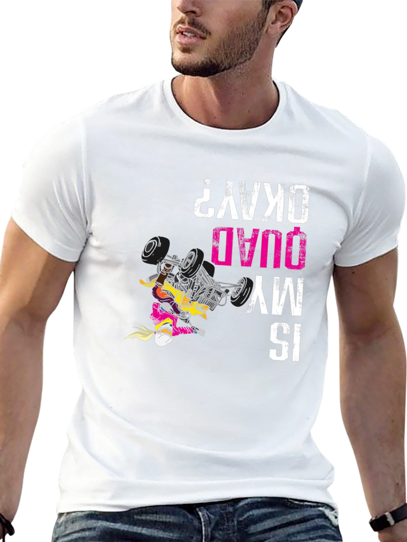 Funny ATV Quad Bike T-Shirt Is My Quad Okay?
