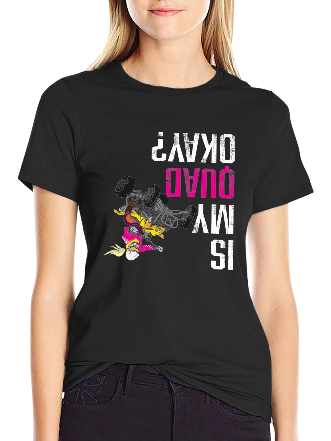 Funny ATV Quad Bike T-Shirt Is My Quad Okay?