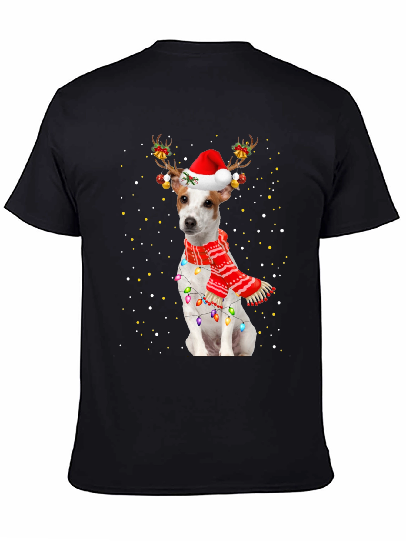 Dog Christmas Antler Lights T-Shirt