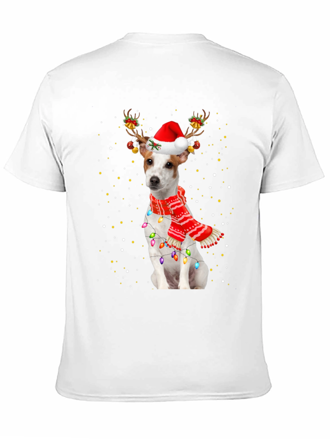 Dog Christmas Antler Lights T-Shirt