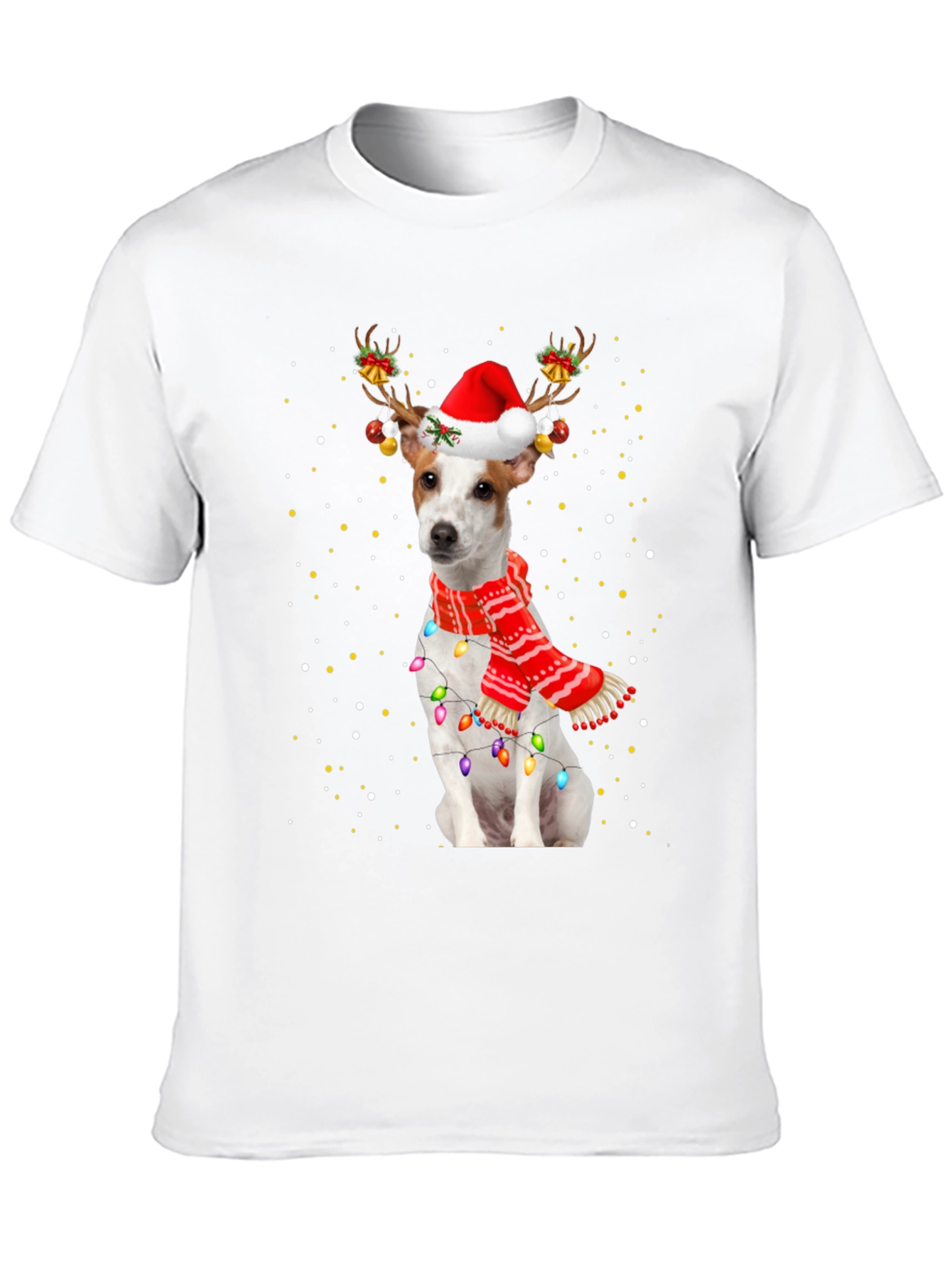 Dog Christmas Antler Lights T-Shirt