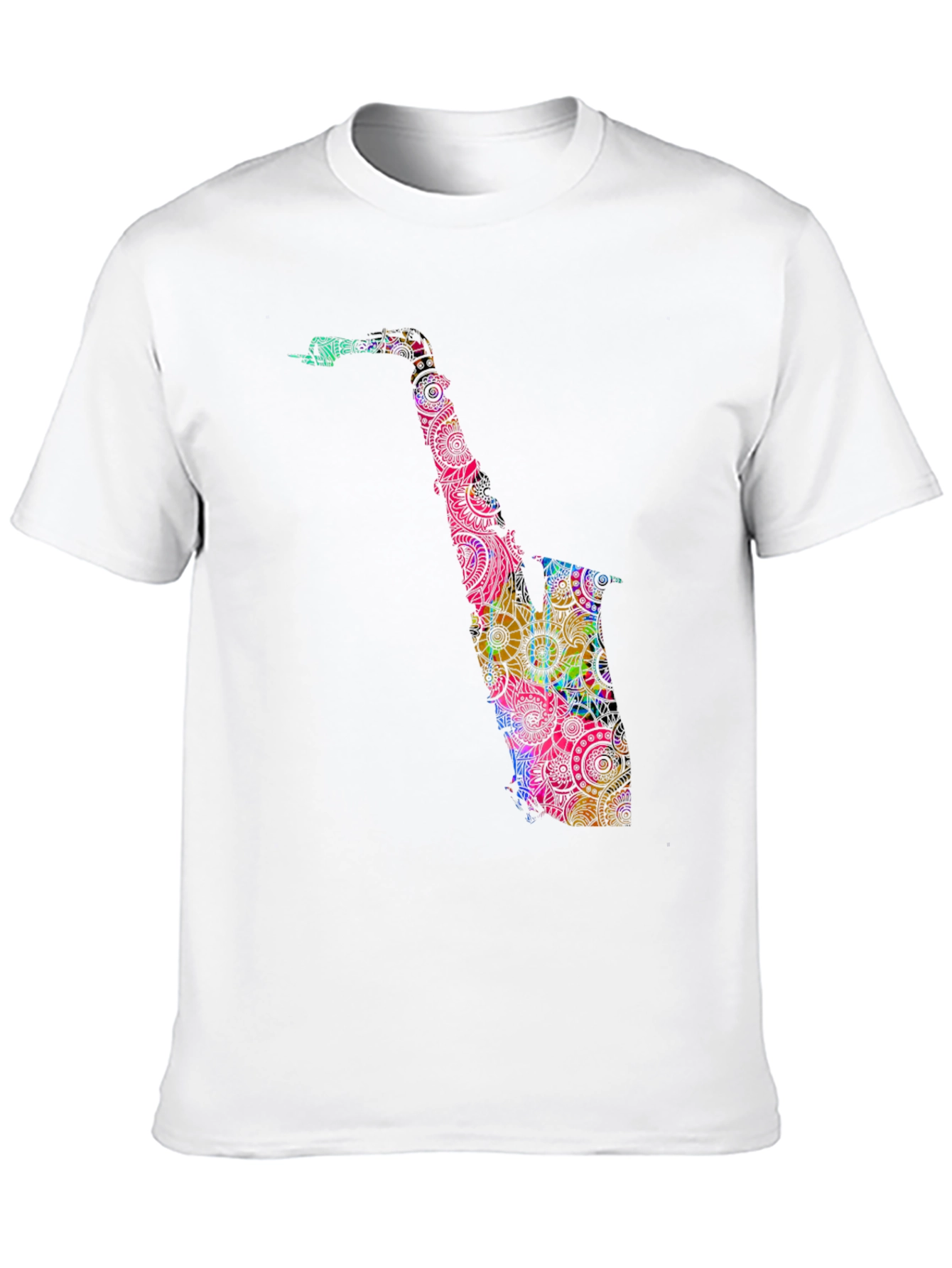 Saxophone Mandala Graphic Tee - Black