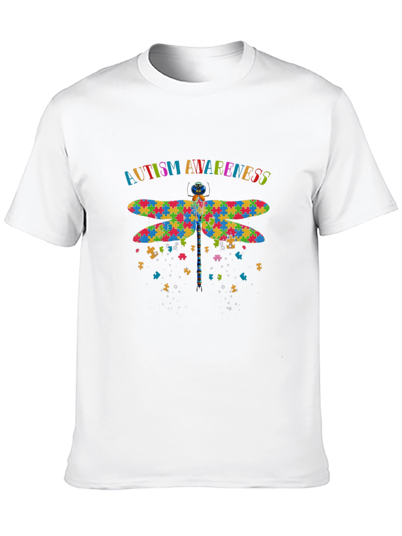 Autism Awareness Puzzle Dragonfly Graphic Tee