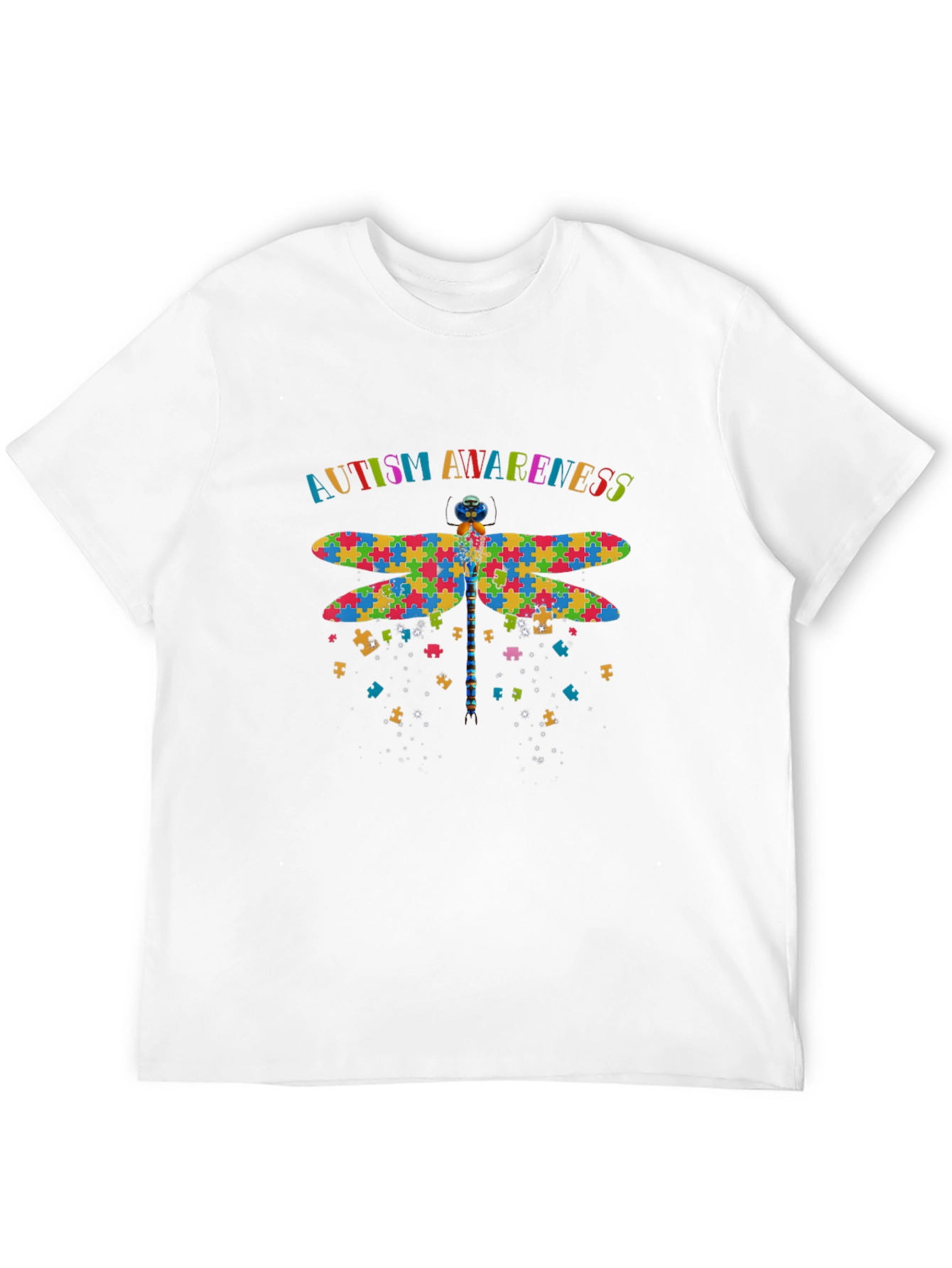 Autism Awareness Puzzle Dragonfly Graphic Tee
