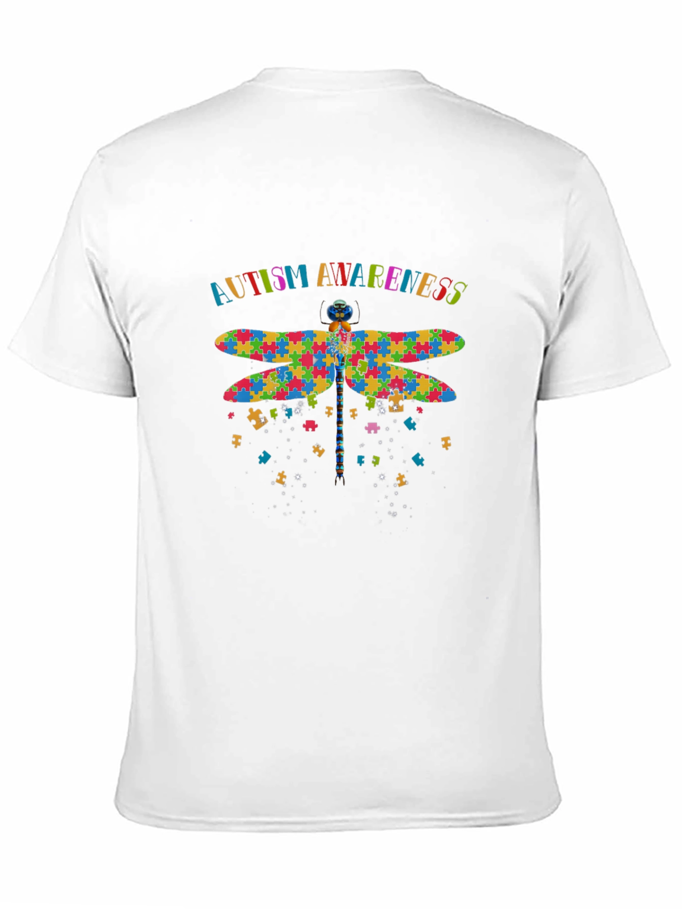 Autism Awareness Puzzle Dragonfly Graphic Tee