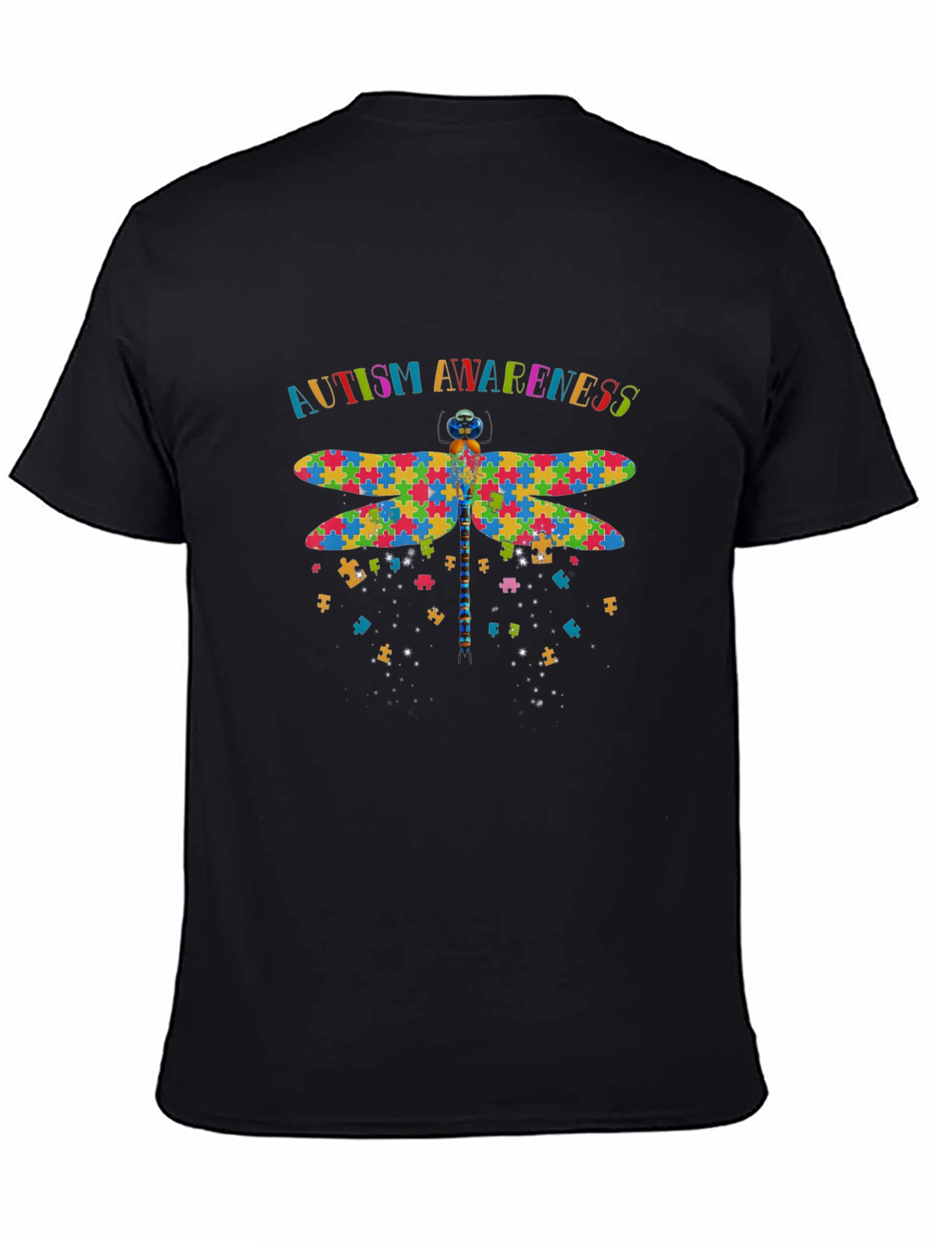 Autism Awareness Puzzle Dragonfly Graphic Tee