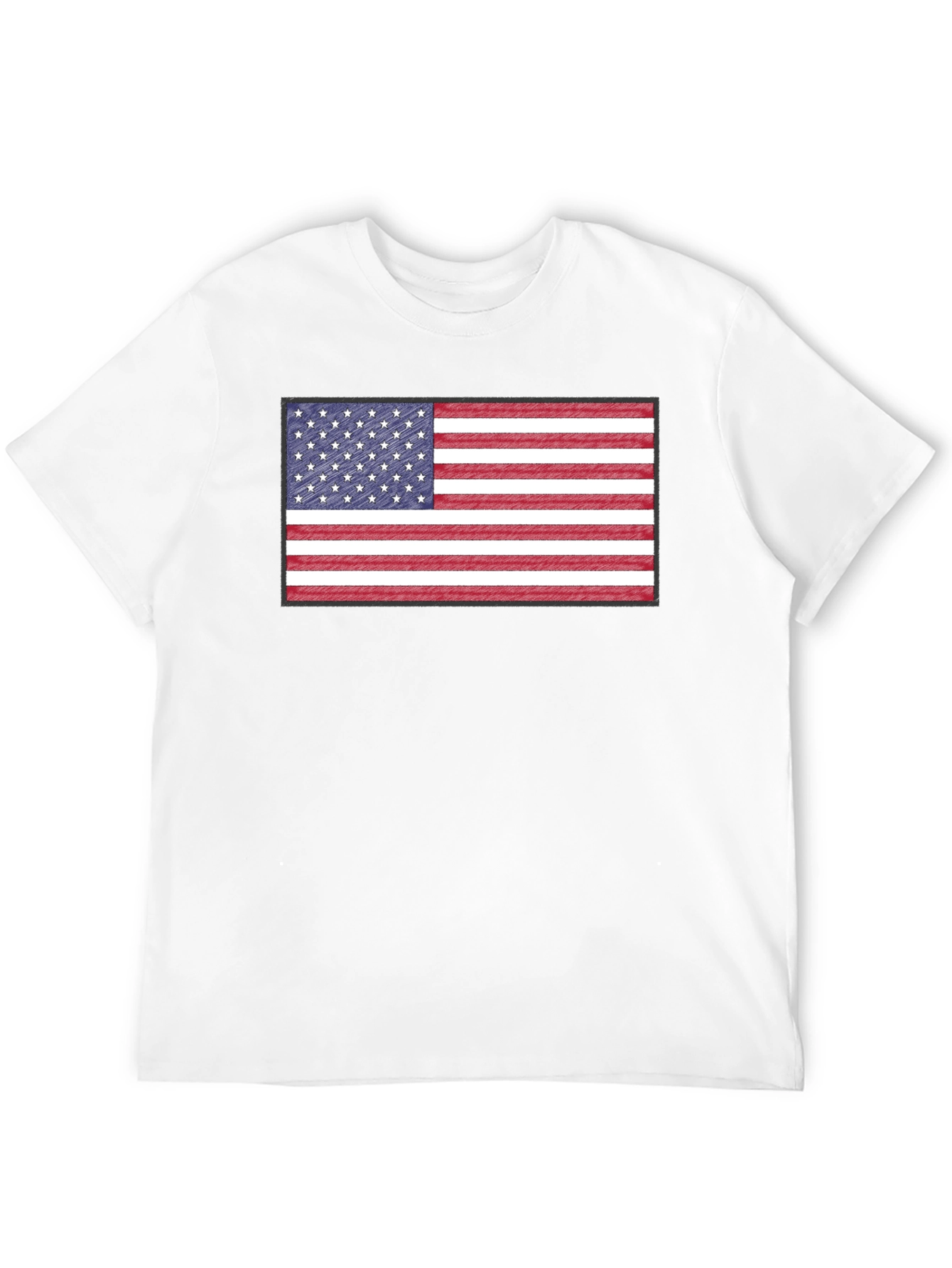 American Flag Graphic Print Crewneck T-Shirt