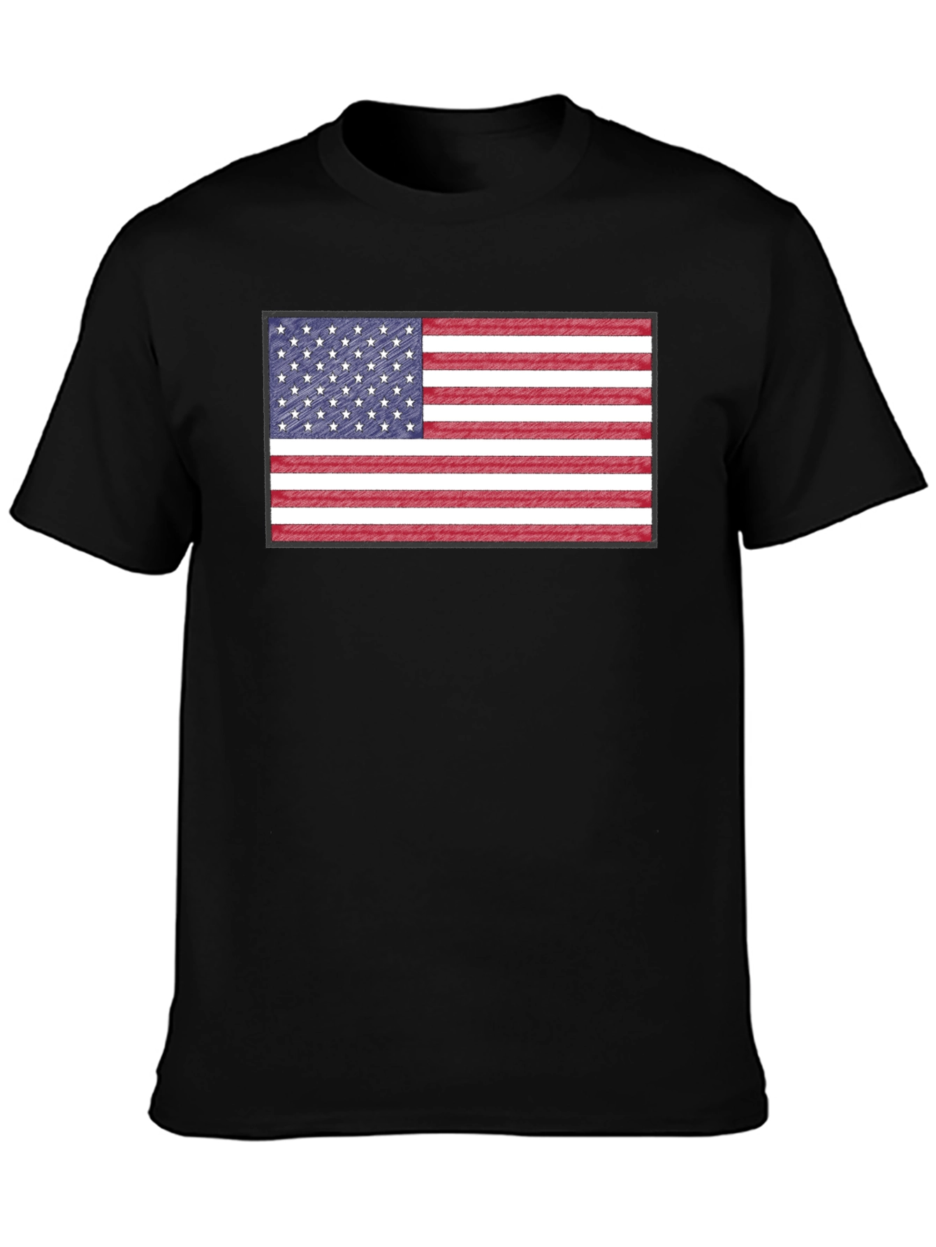 American Flag Graphic Print Crewneck T-Shirt
