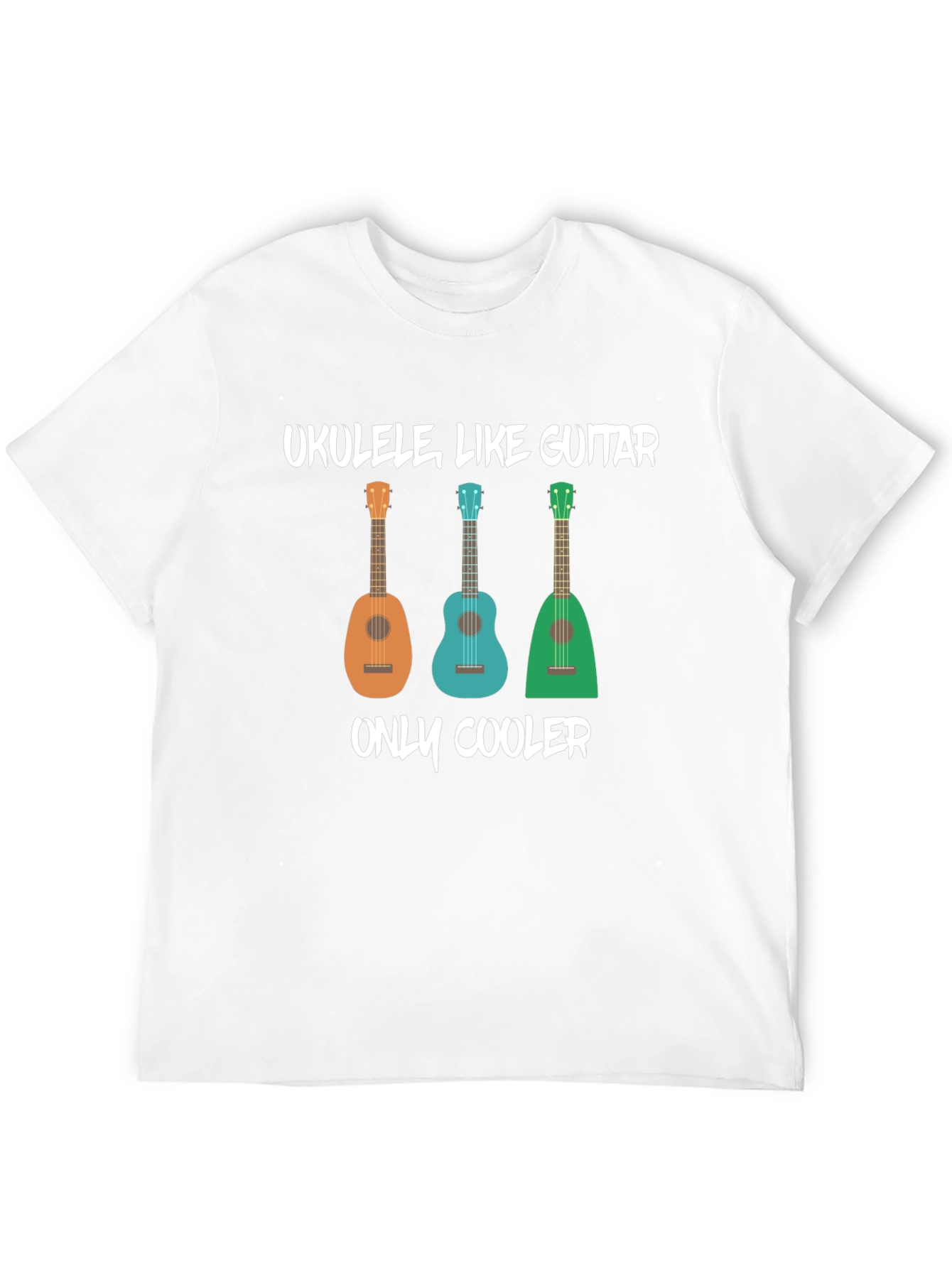 Ukulele Like Guitar Mens Black Graphic T-Shirt