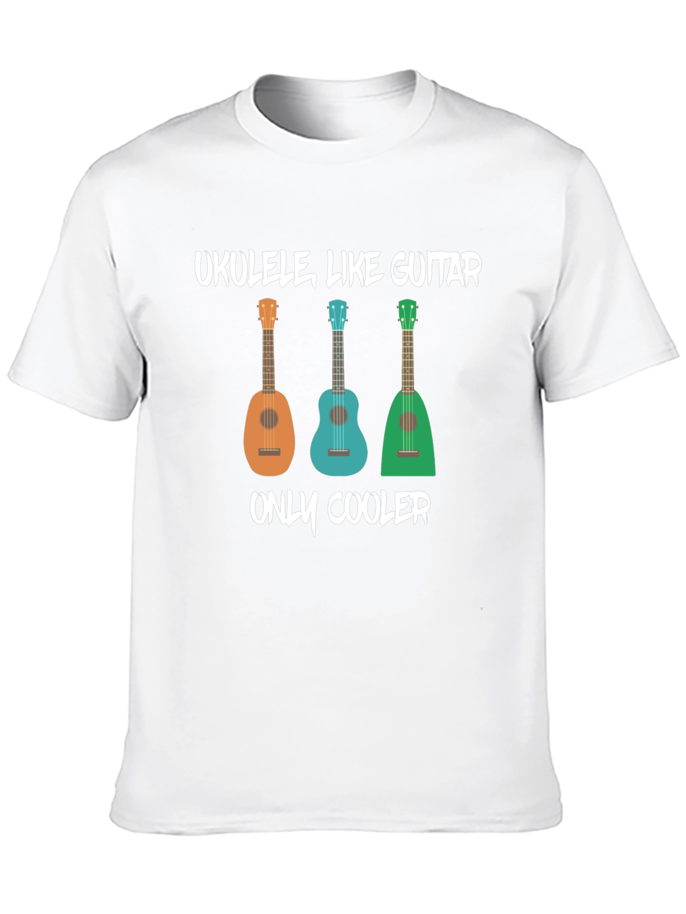 Ukulele Like Guitar Mens Black Graphic T-Shirt