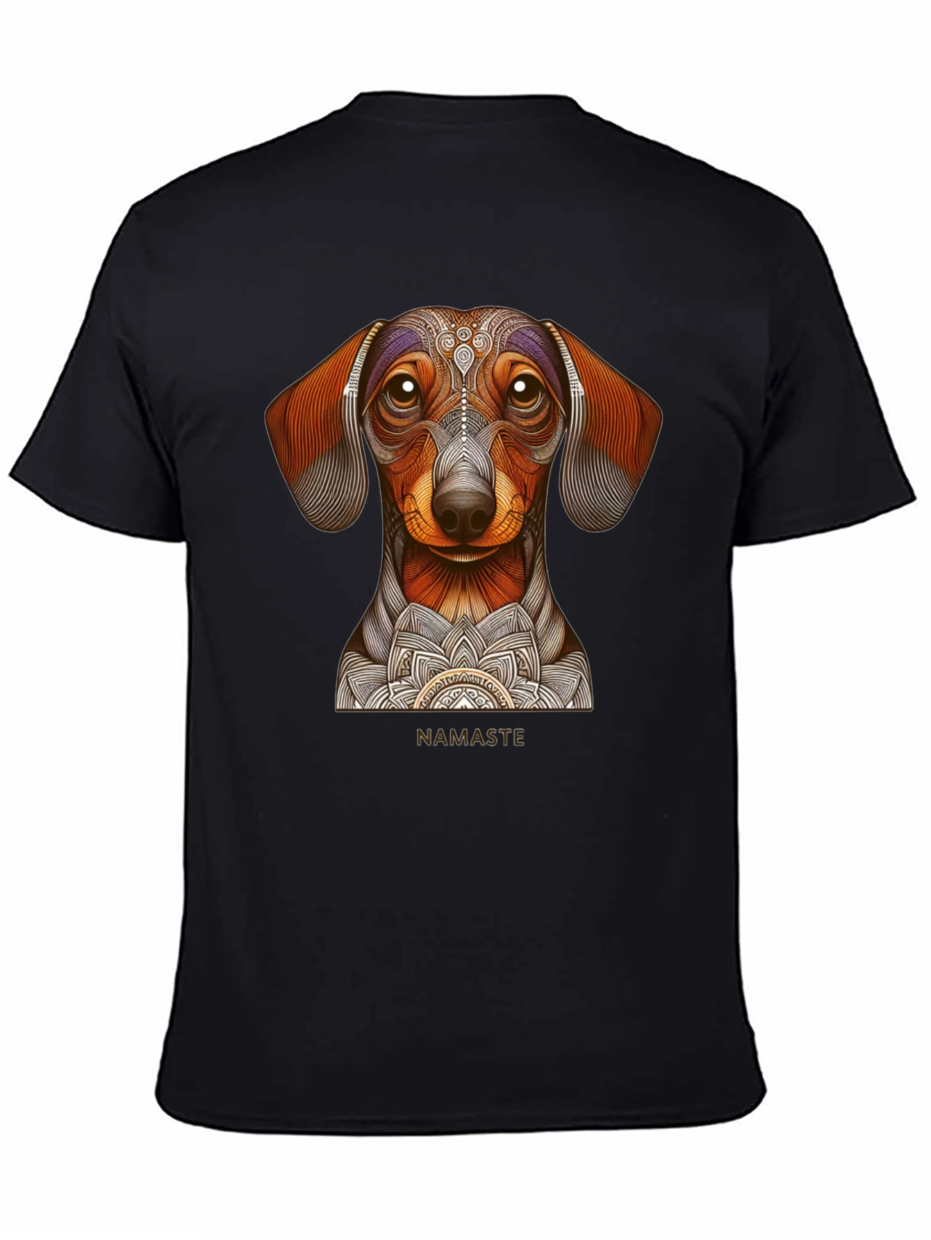 Dachshund Namaste Graphic Tee - Black