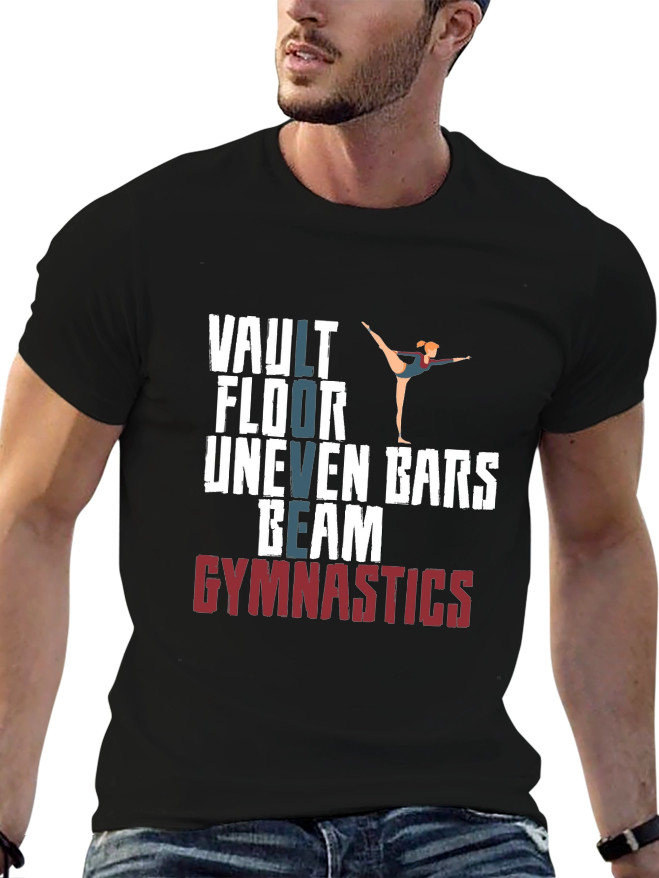 Gymnastics T-Shirt - Vault Floor Uneven Bars Beam