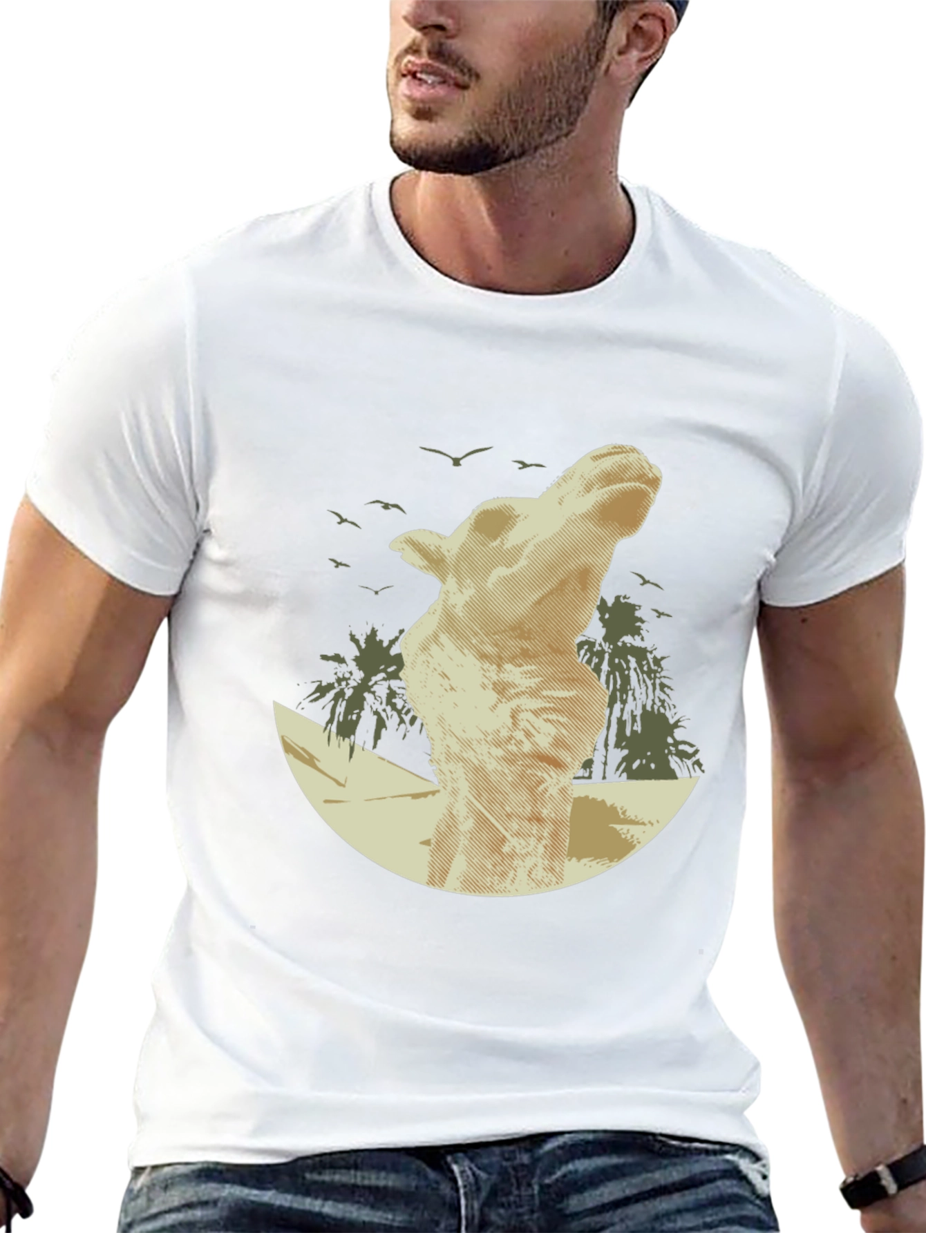 Desert Mirage Tee: Camel Silhouette