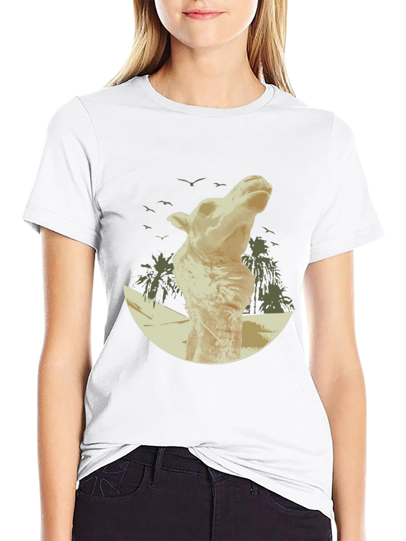 Desert Mirage Tee: Camel Silhouette