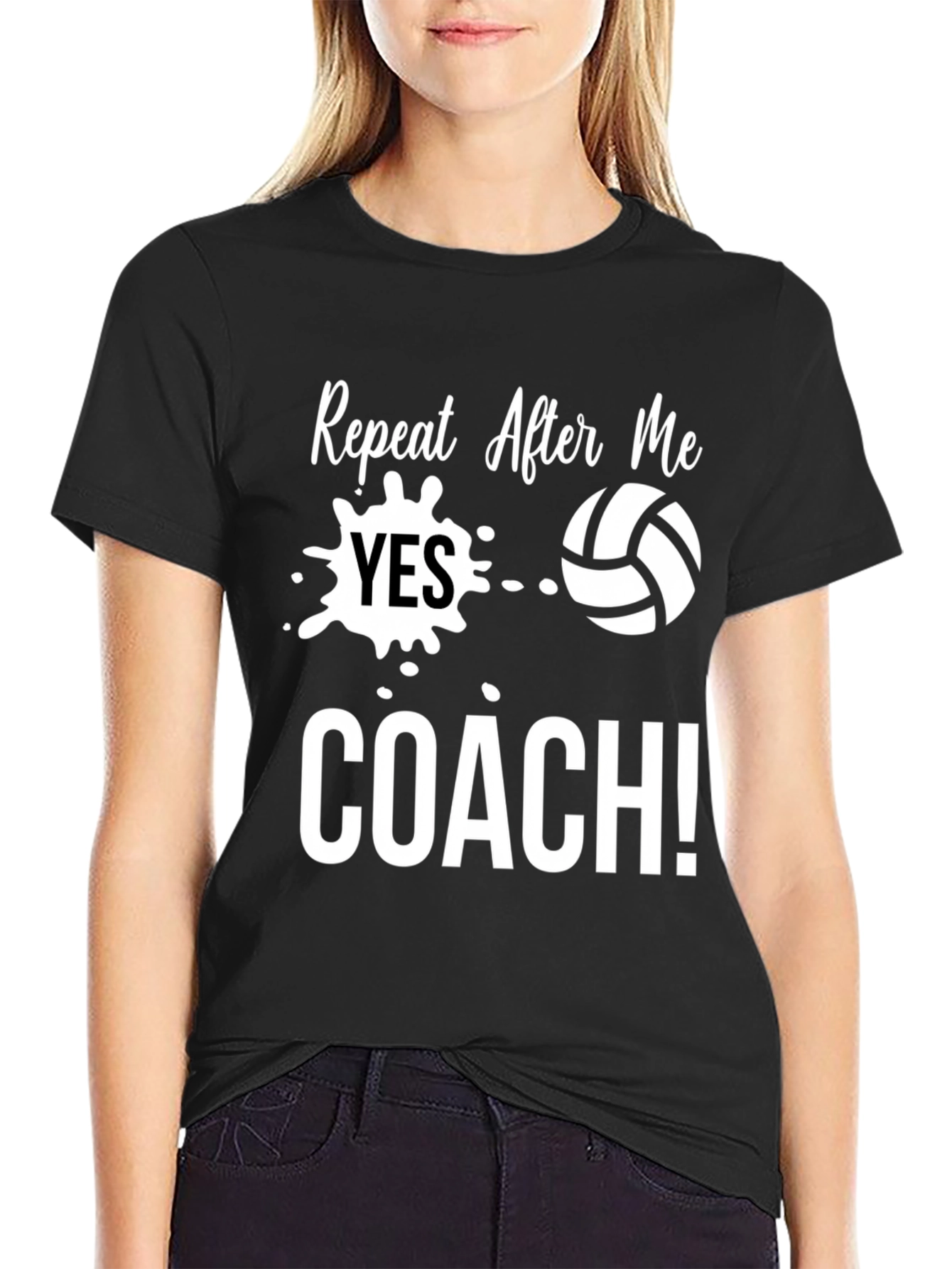 Volleyball Coach Graphic Tee - Repeat After Me T-Shirt