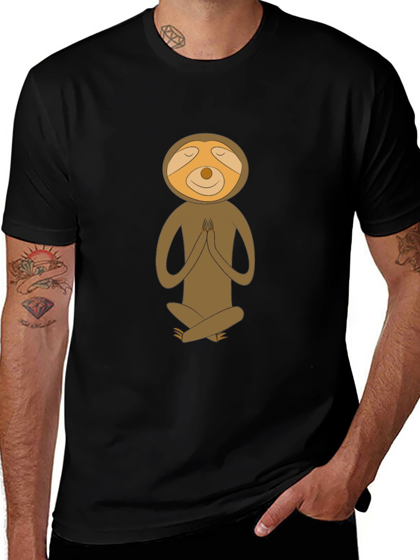 Meditating Sloth Graphic Tee - Relaxed Fit