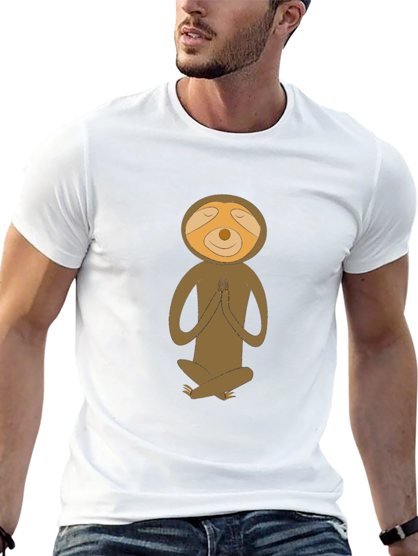 Meditating Sloth Graphic Tee - Relaxed Fit
