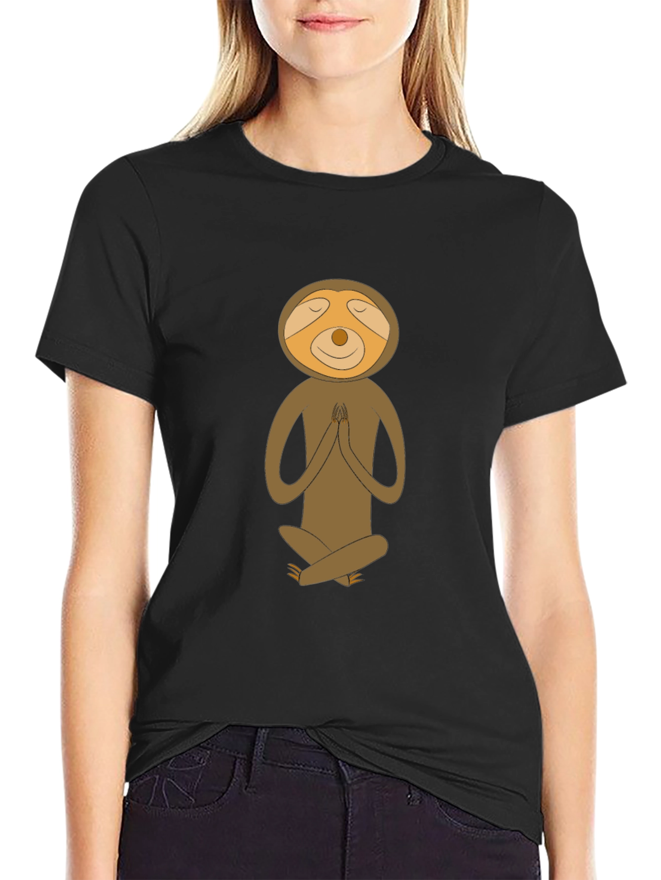 Meditating Sloth Graphic Tee - Relaxed Fit