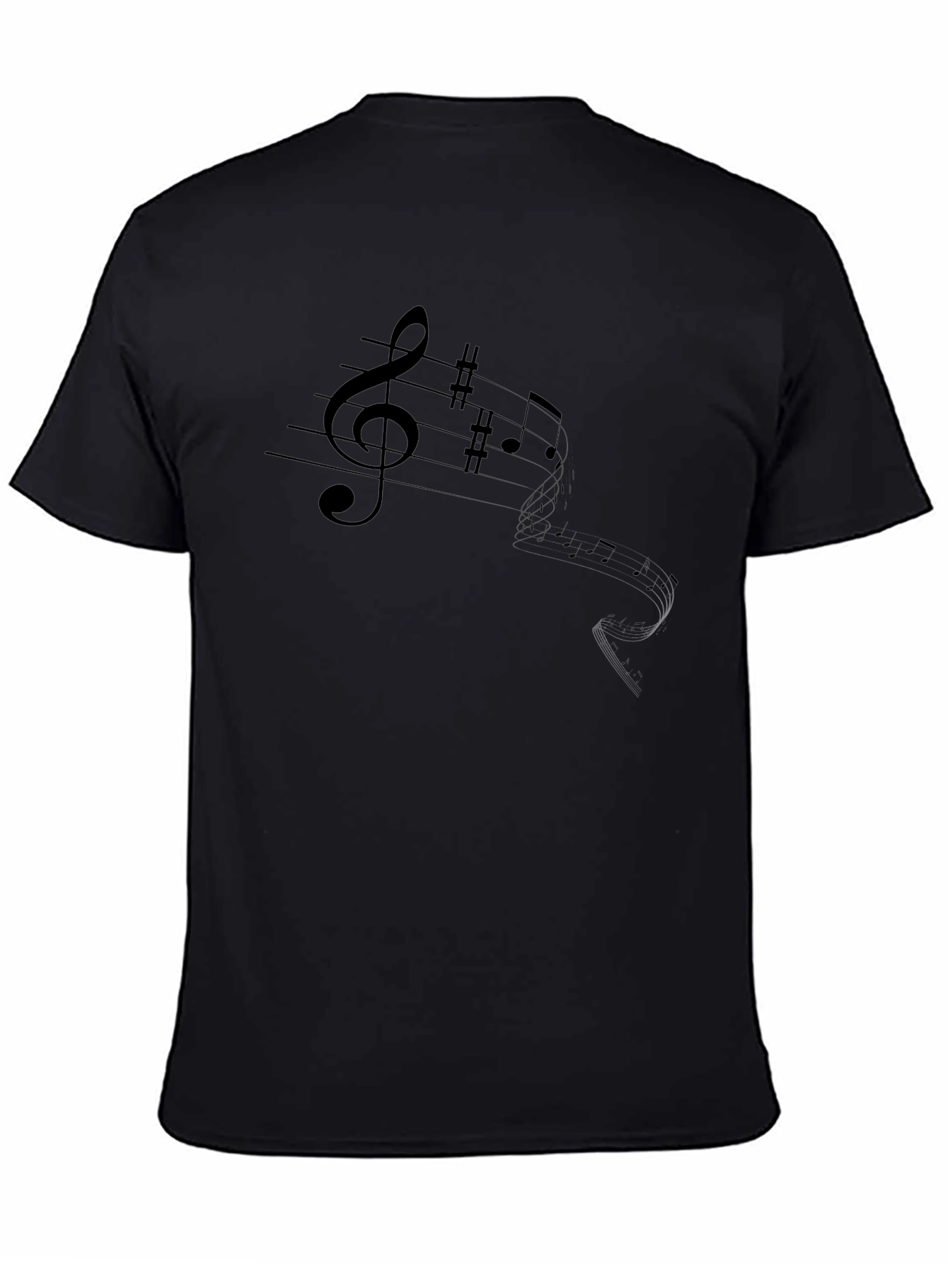 Musical Note T-Shirt - Black Stylish & Comfortable