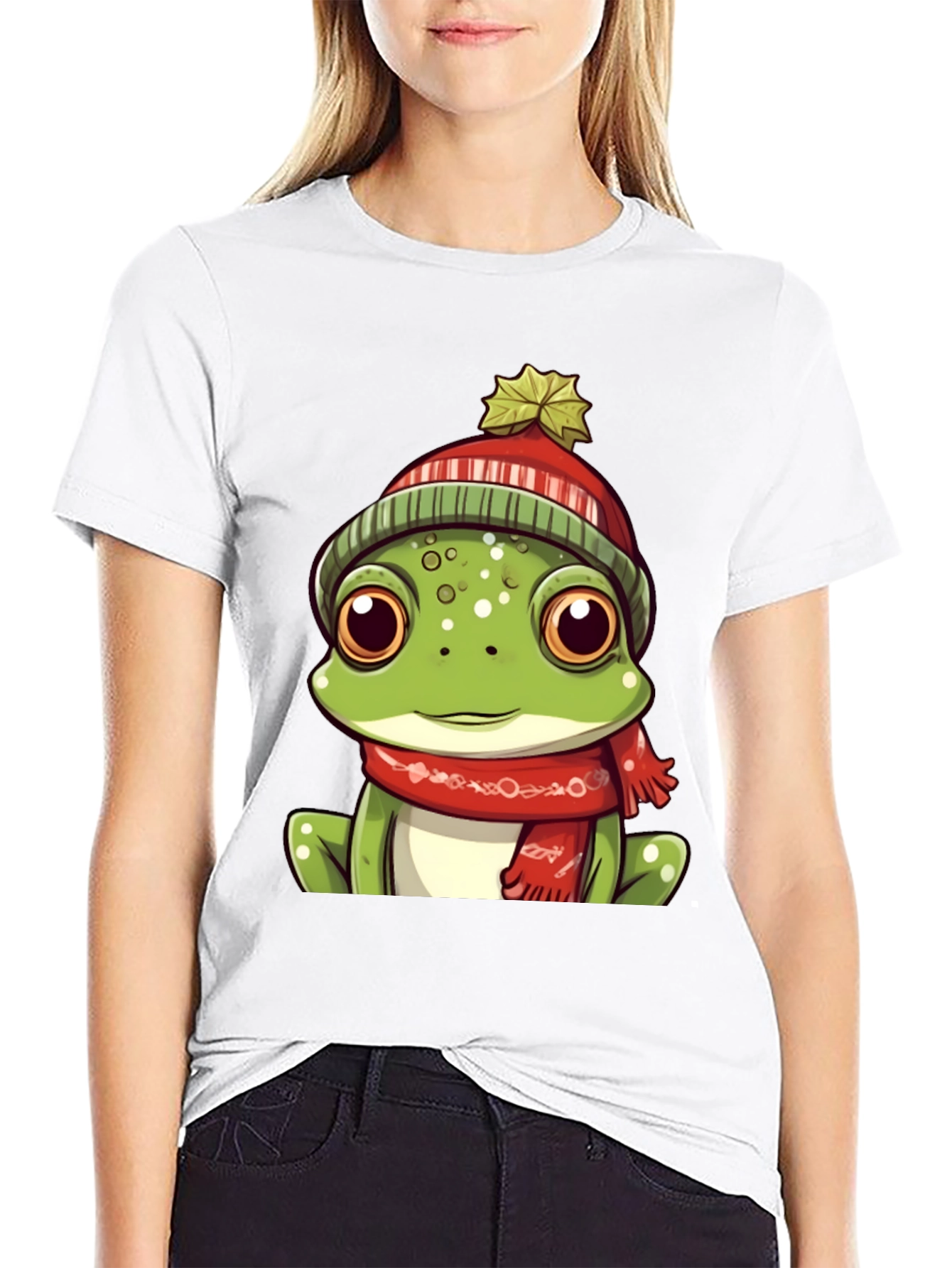 Frog with Winter Hat Graphic Tee - Unisex