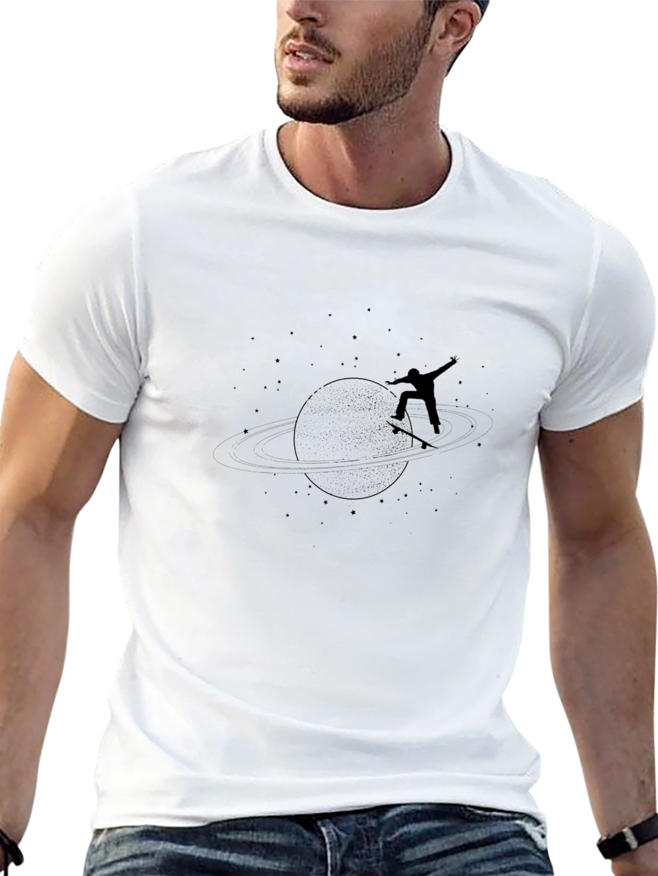 Skateboarder Planet Graphic Tee - Black