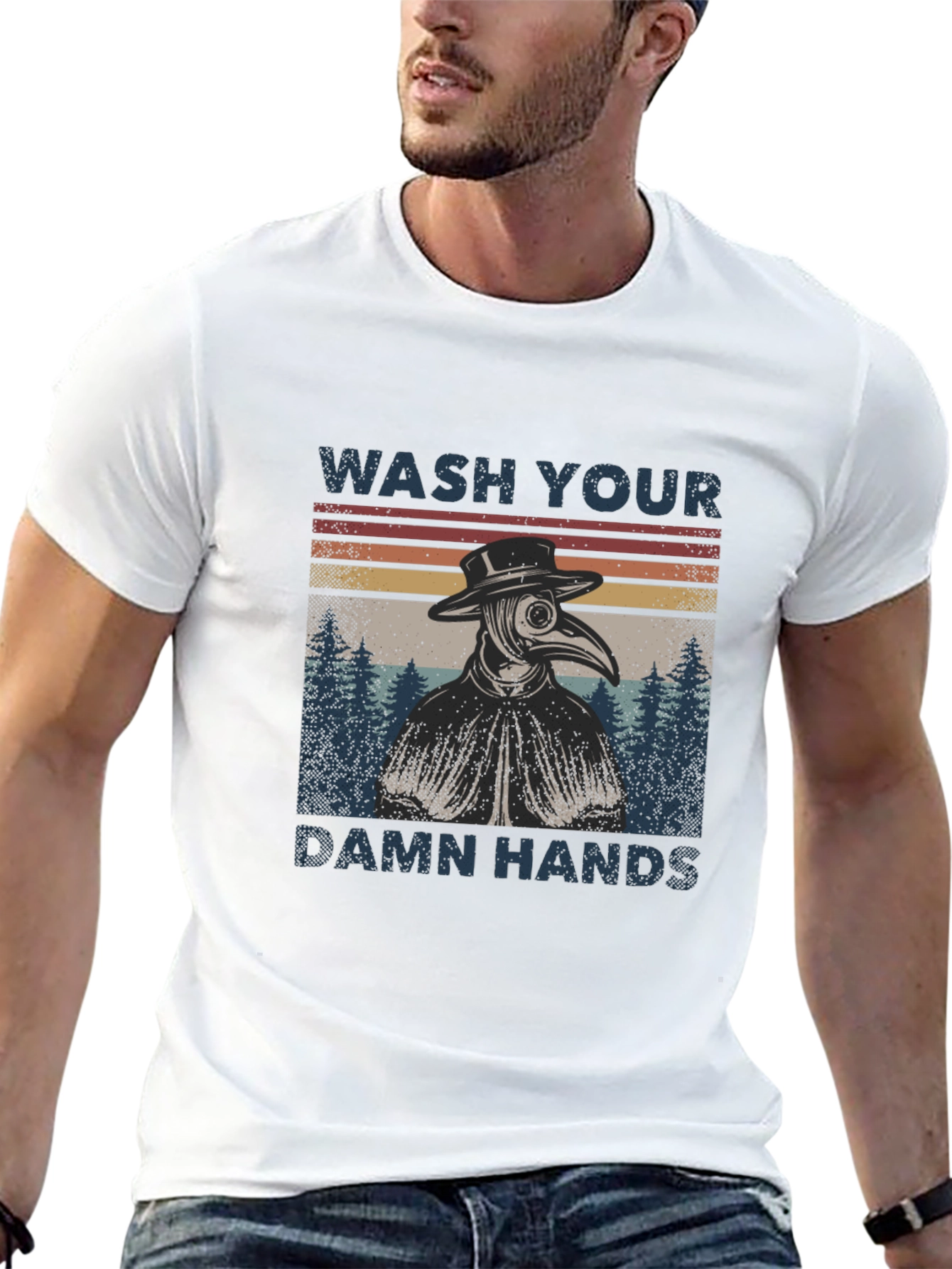 Wash Your Damn Hands Plague Doctor T-Shirt
