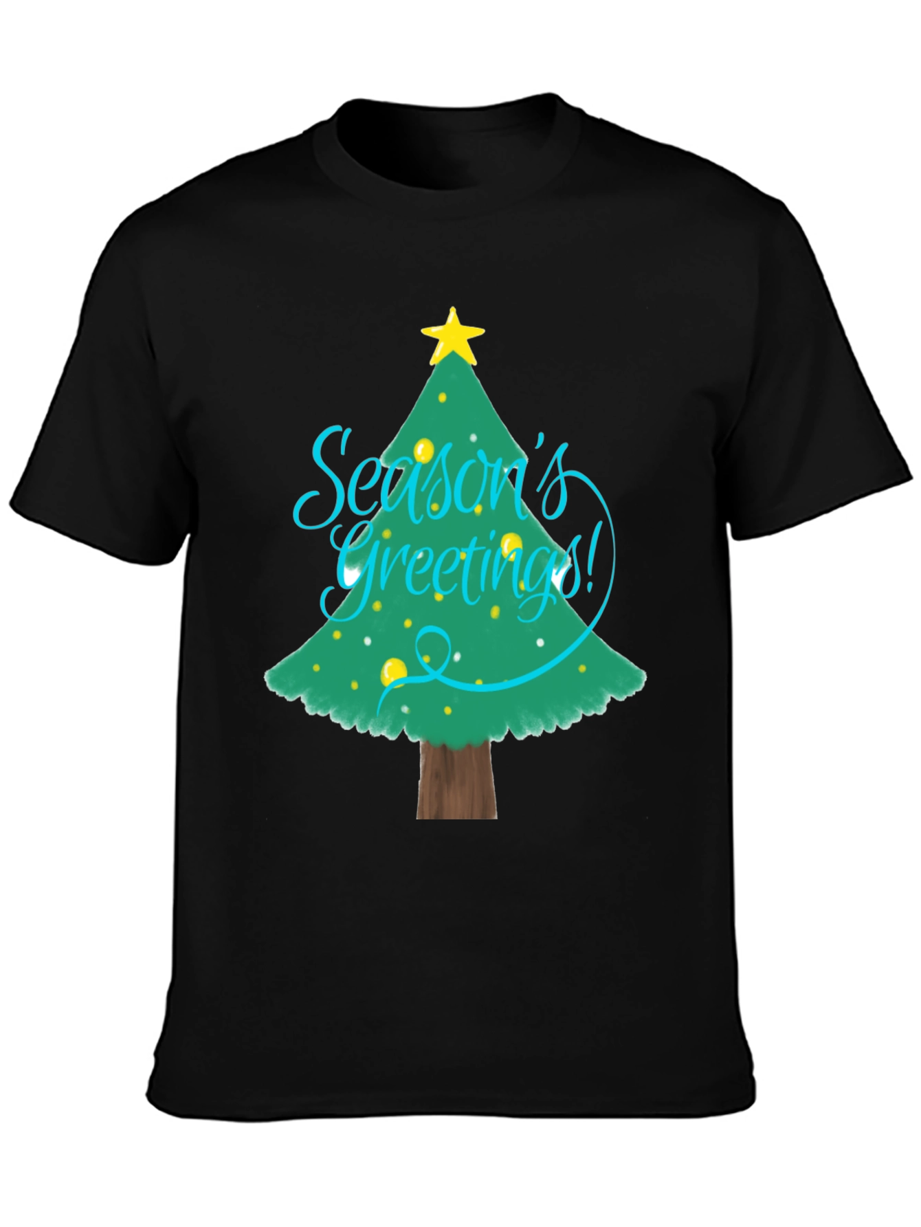 Christmas Seasons Greetings Tree Graphic T-Shirt