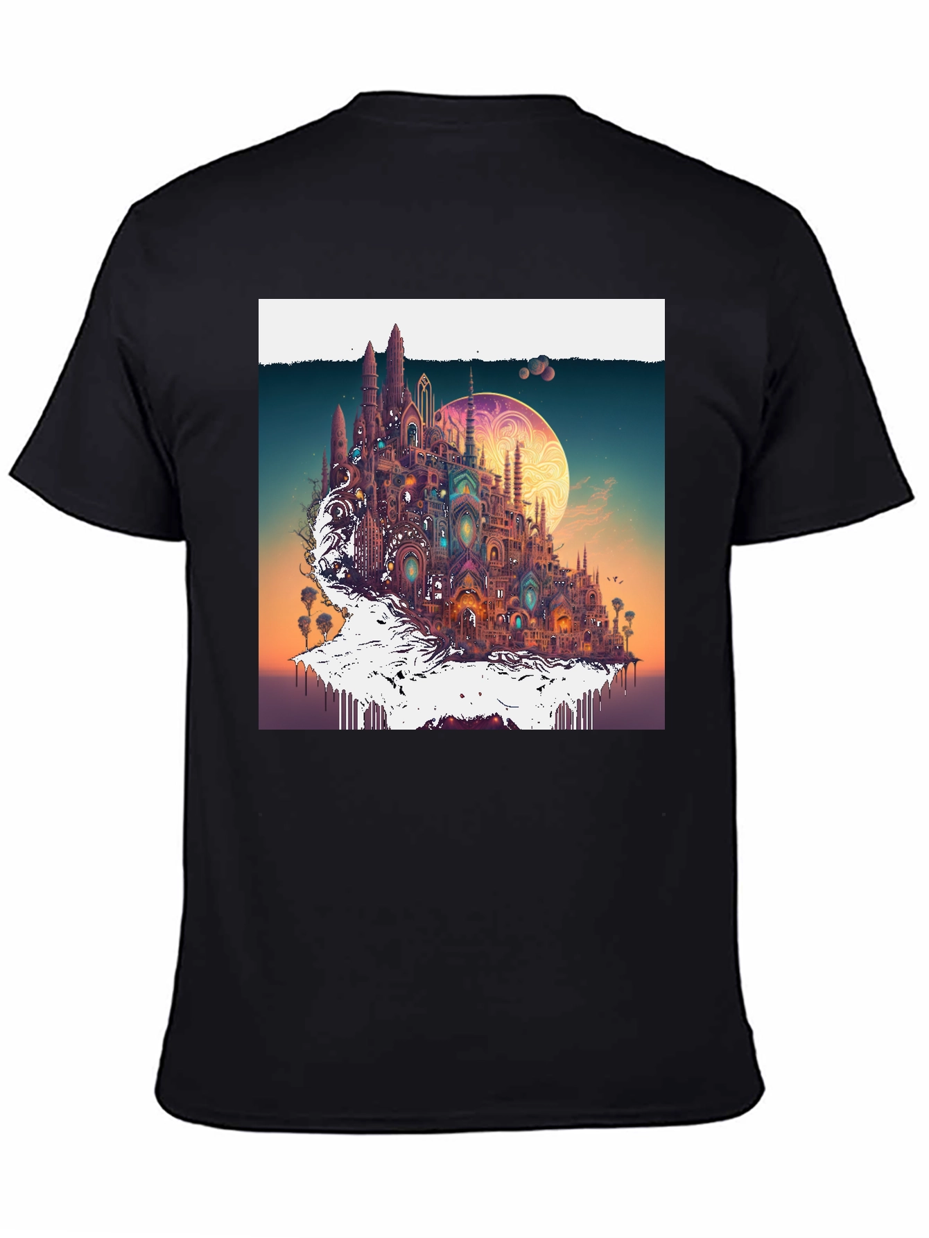 Fantasy Cityscape Tee - Unique Artistic Design