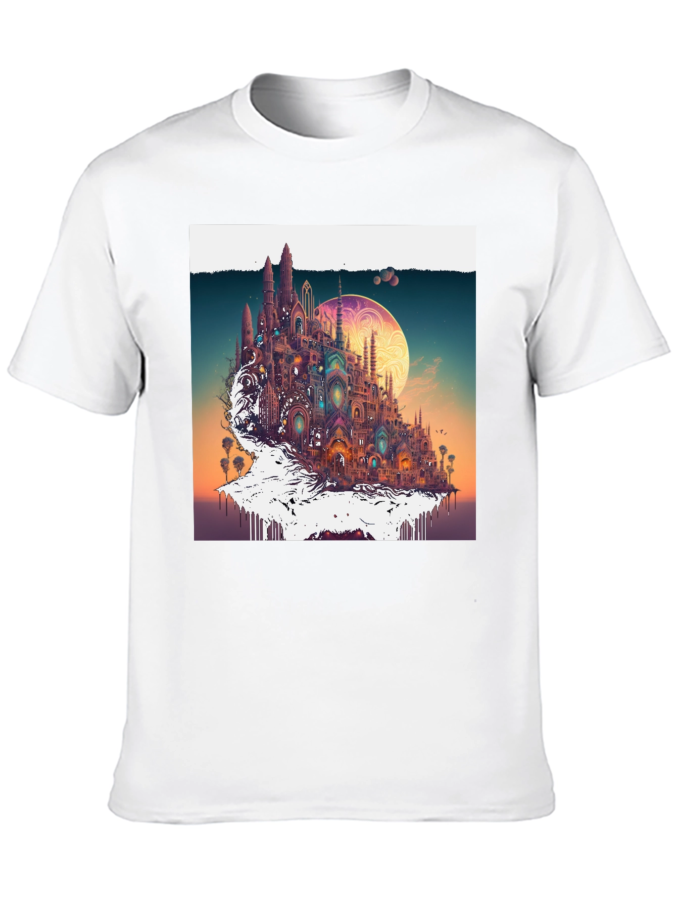 Fantasy Cityscape Tee - Unique Artistic Design