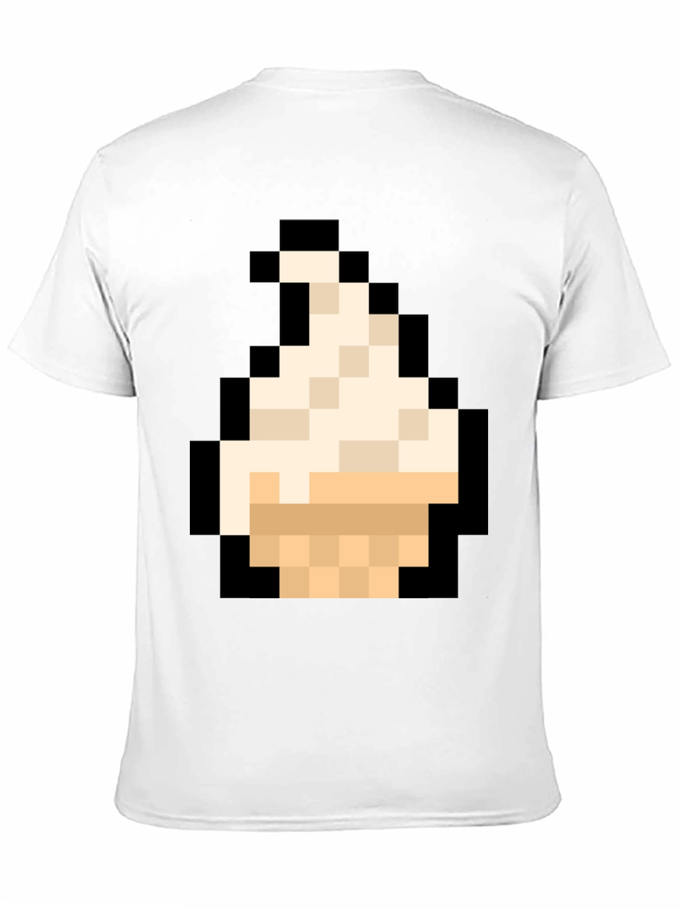Pixel Art Ice Cream T-Shirt - Black Cotton Tee