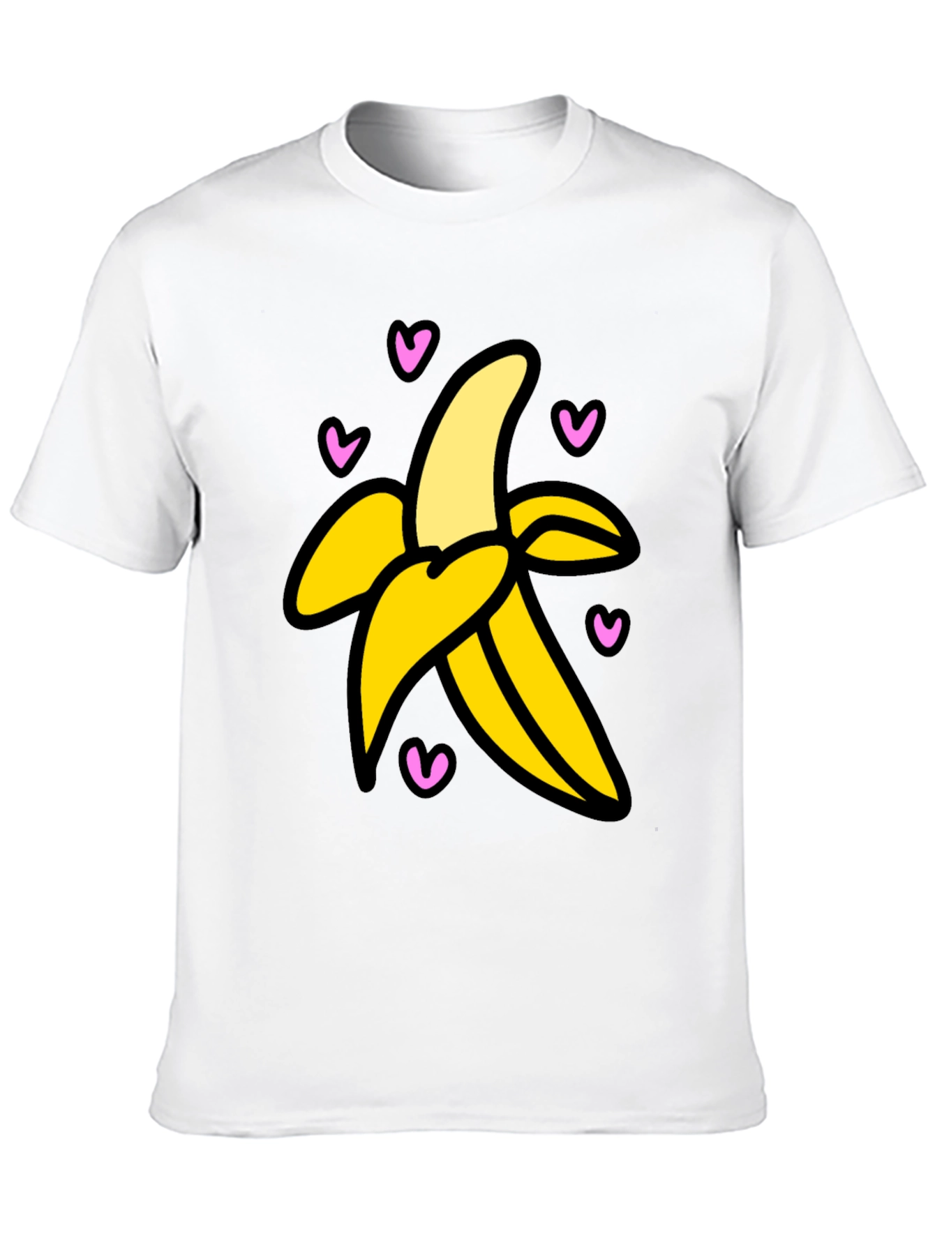 Banana Love Graphic Tee - Black Cotton T-Shirt