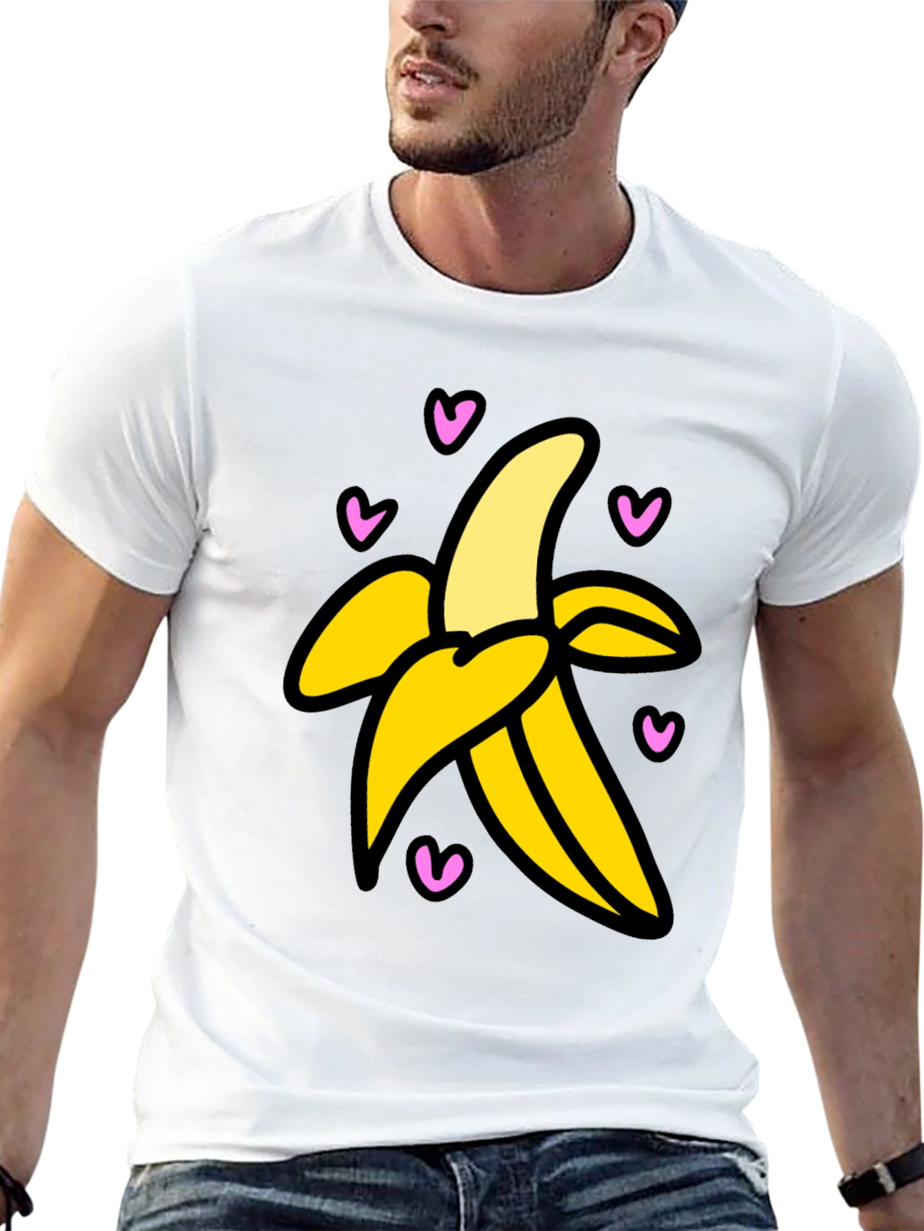 Banana Love Graphic Tee - Black Cotton T-Shirt