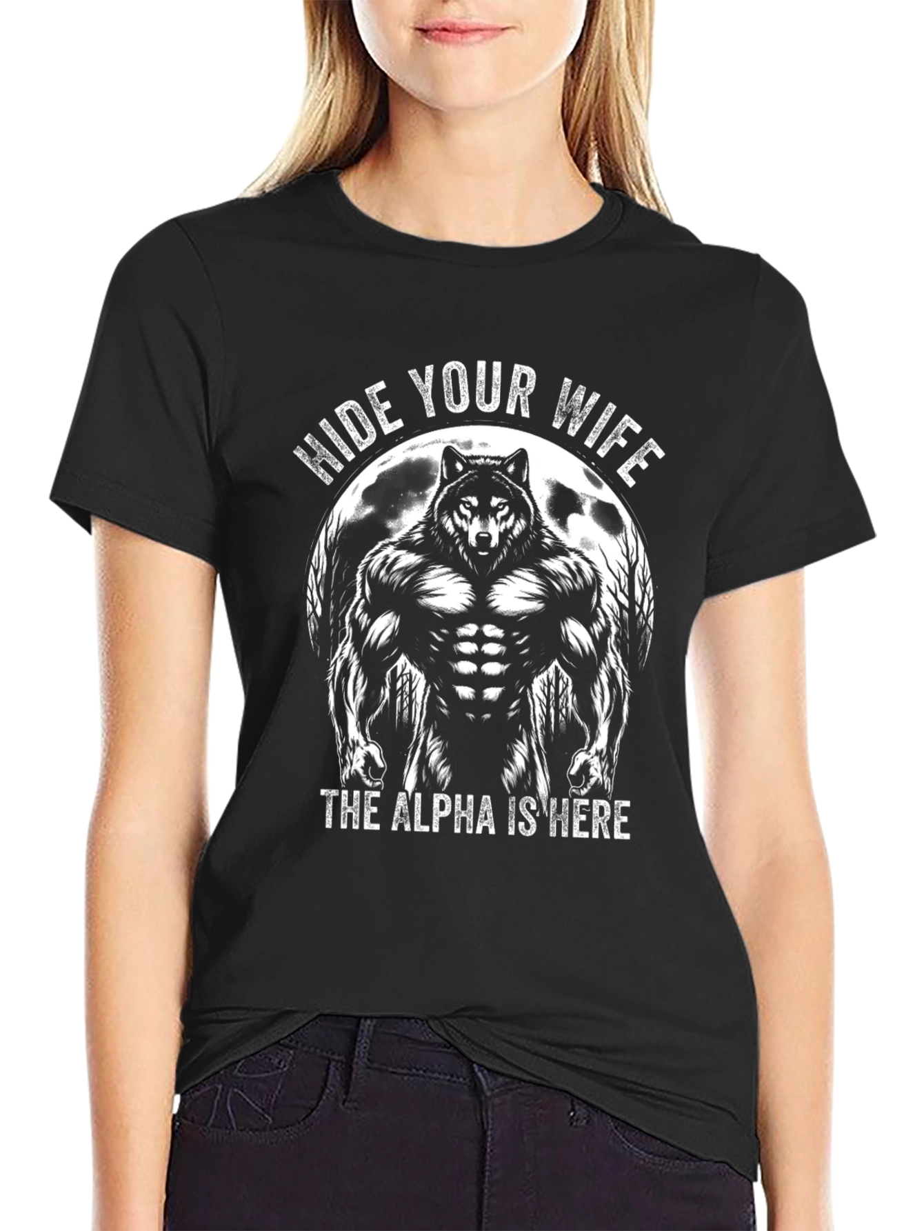 Hide Your Wife Wolf Graphic Tee - Alpha Style