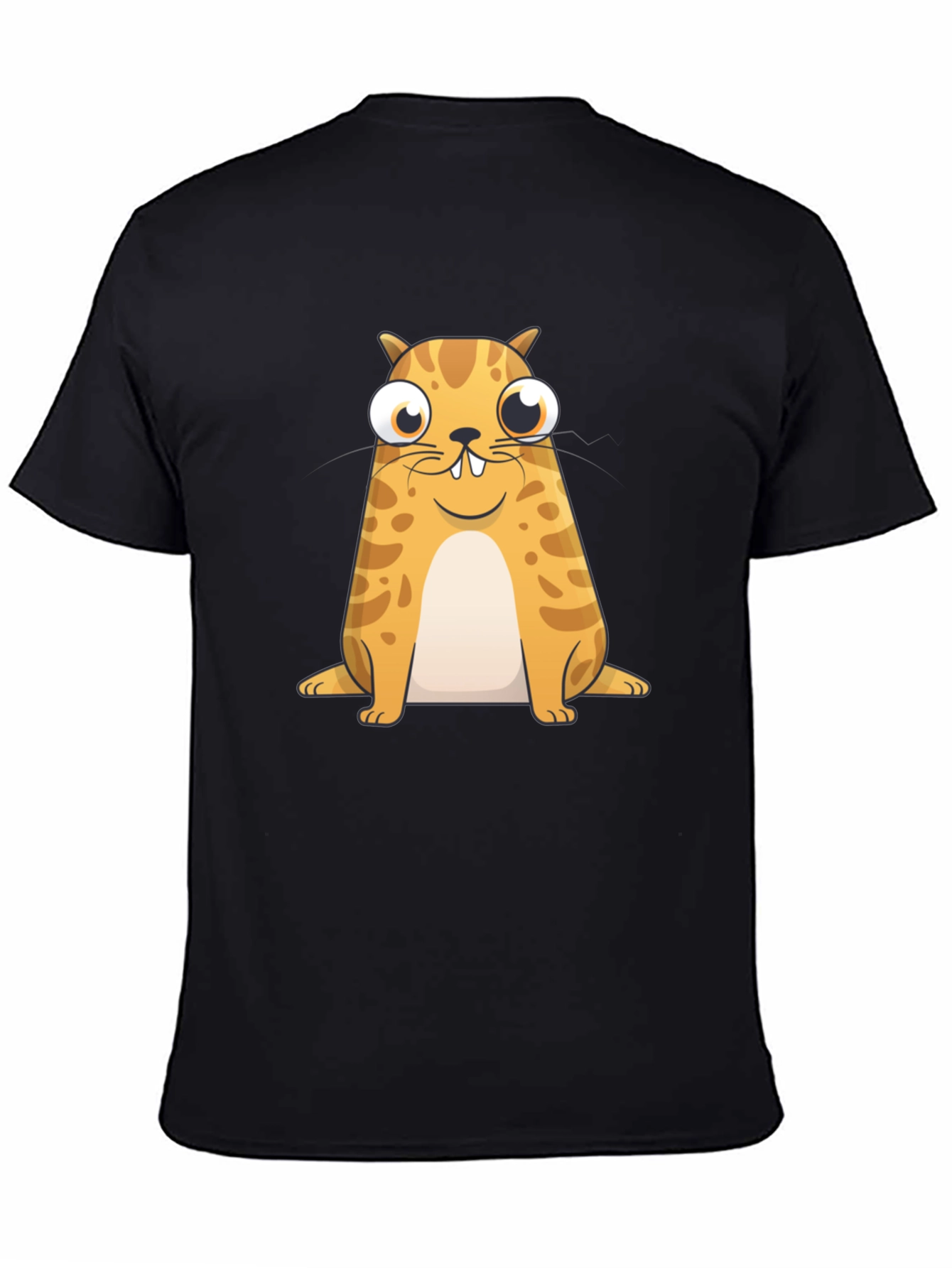 Funny Cat Graphic T-Shirt - Black Cotton Blend Tee