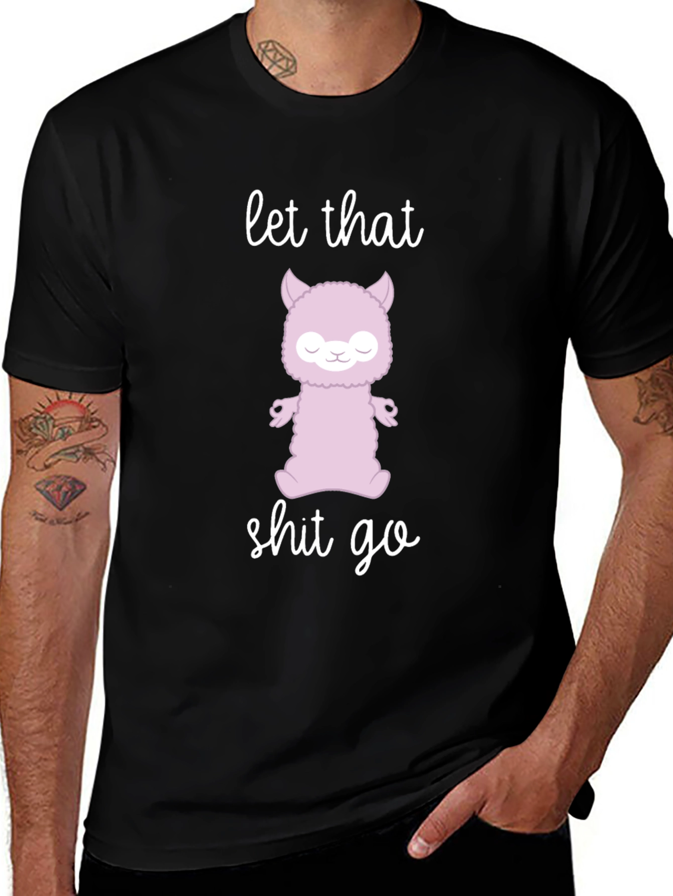 Zen Alpaca Meditation T-Shirt - Let That Go
