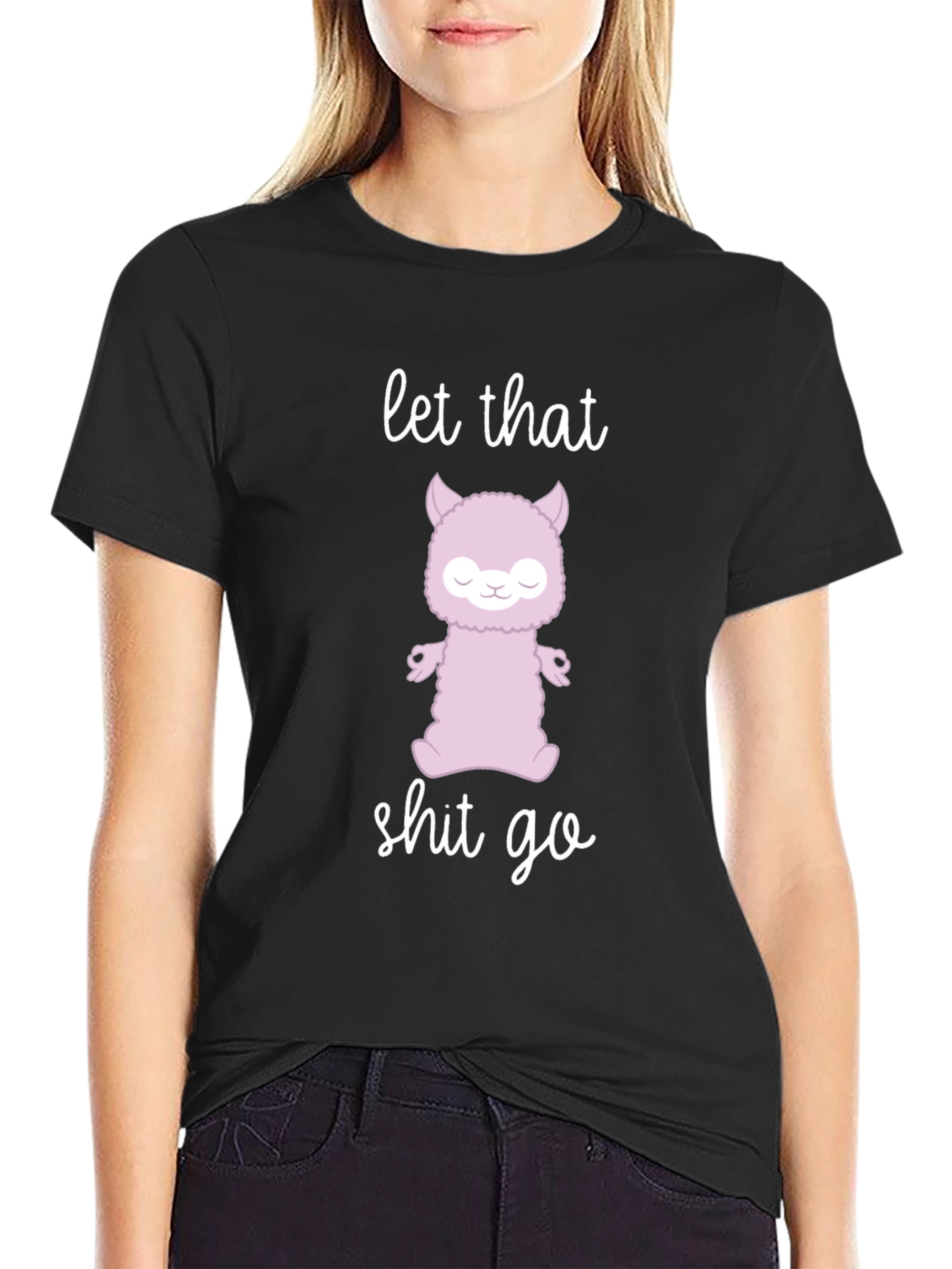 Zen Alpaca Meditation T-Shirt - Let That Go