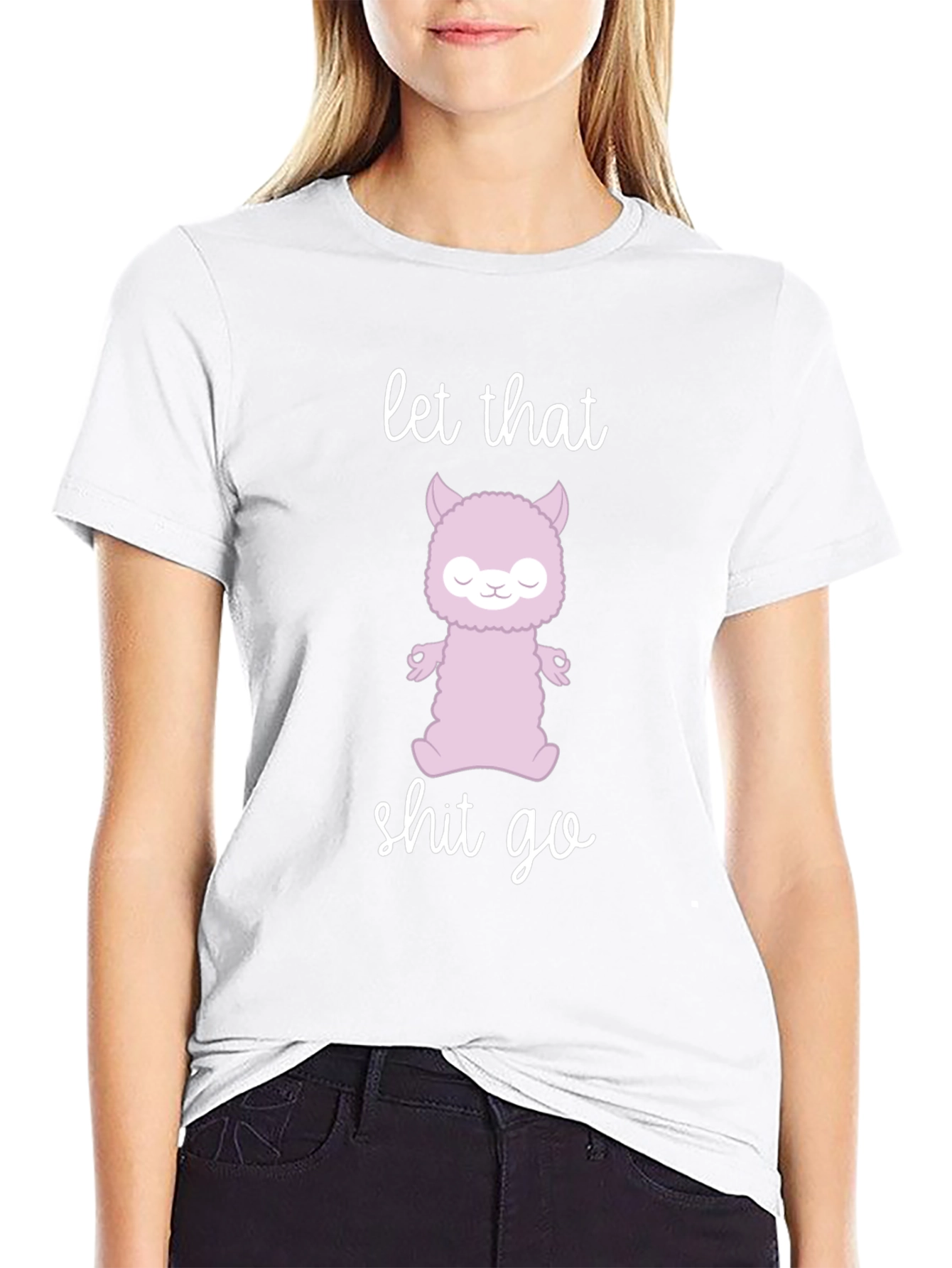 Zen Alpaca Meditation T-Shirt - Let That Go