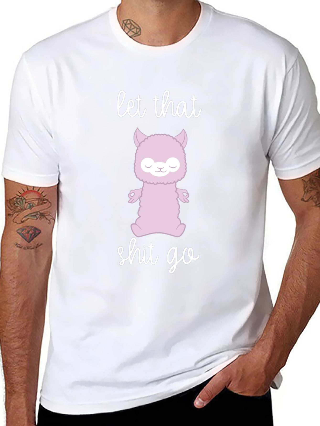 Zen Alpaca Meditation T-Shirt - Let That Go