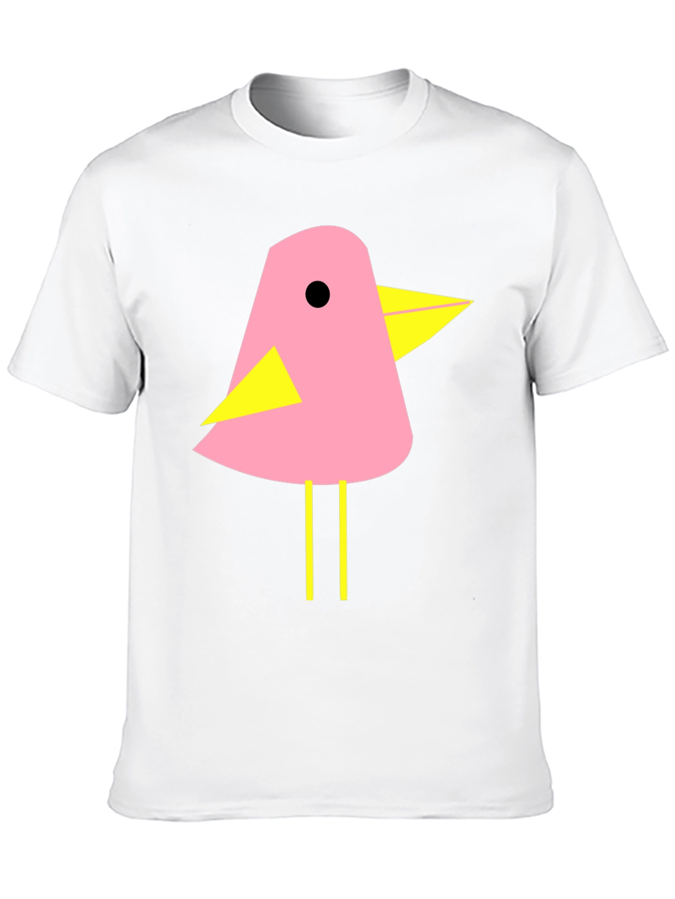 Pink Bird Graphic T-Shirt - Black Cotton Tee