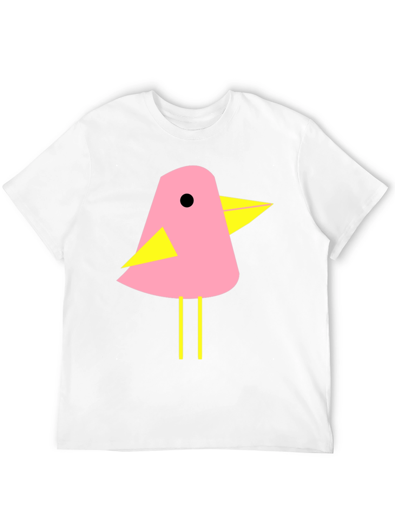 Pink Bird Graphic T-Shirt - Black Cotton Tee