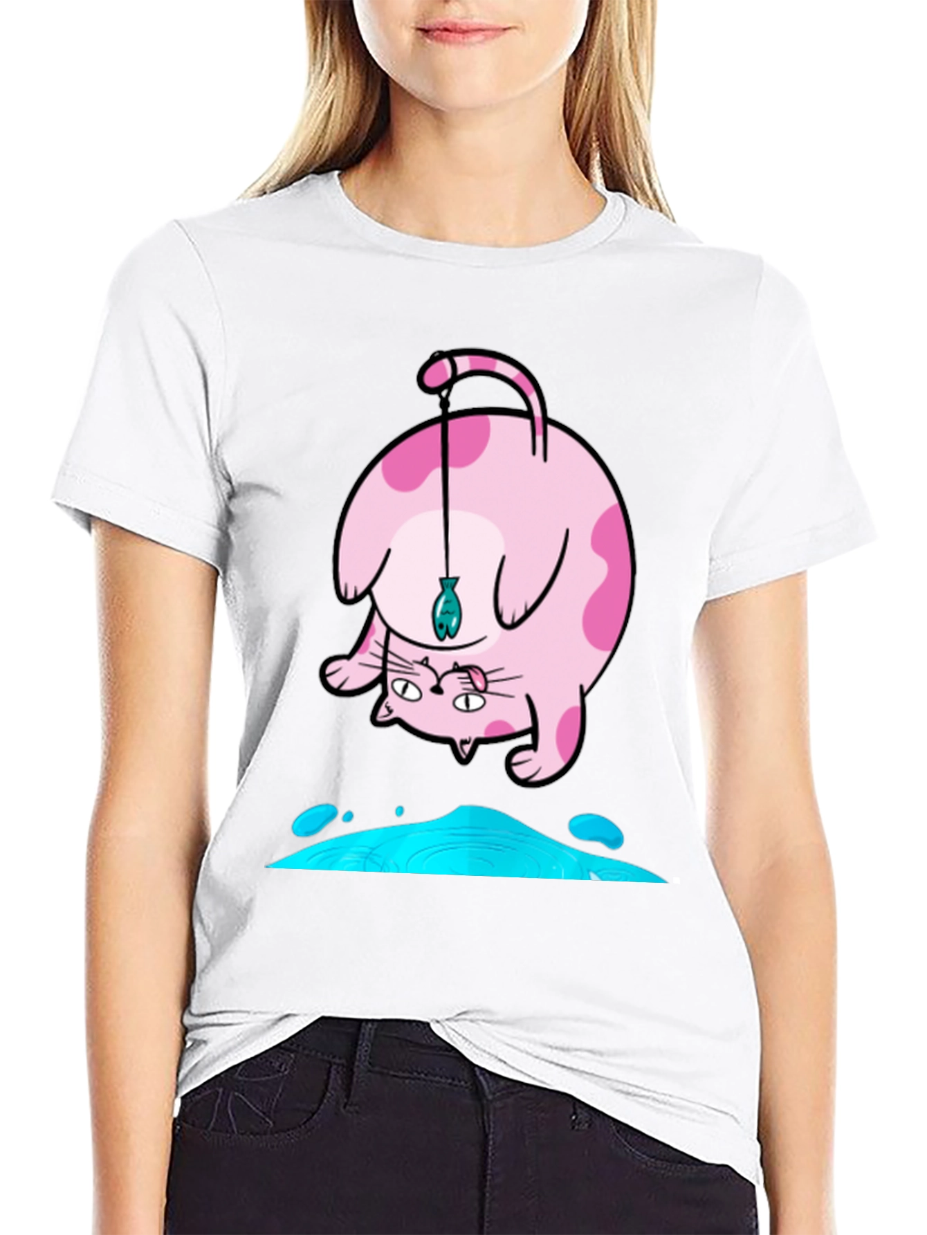 Funky Cat Fishing T-Shirt