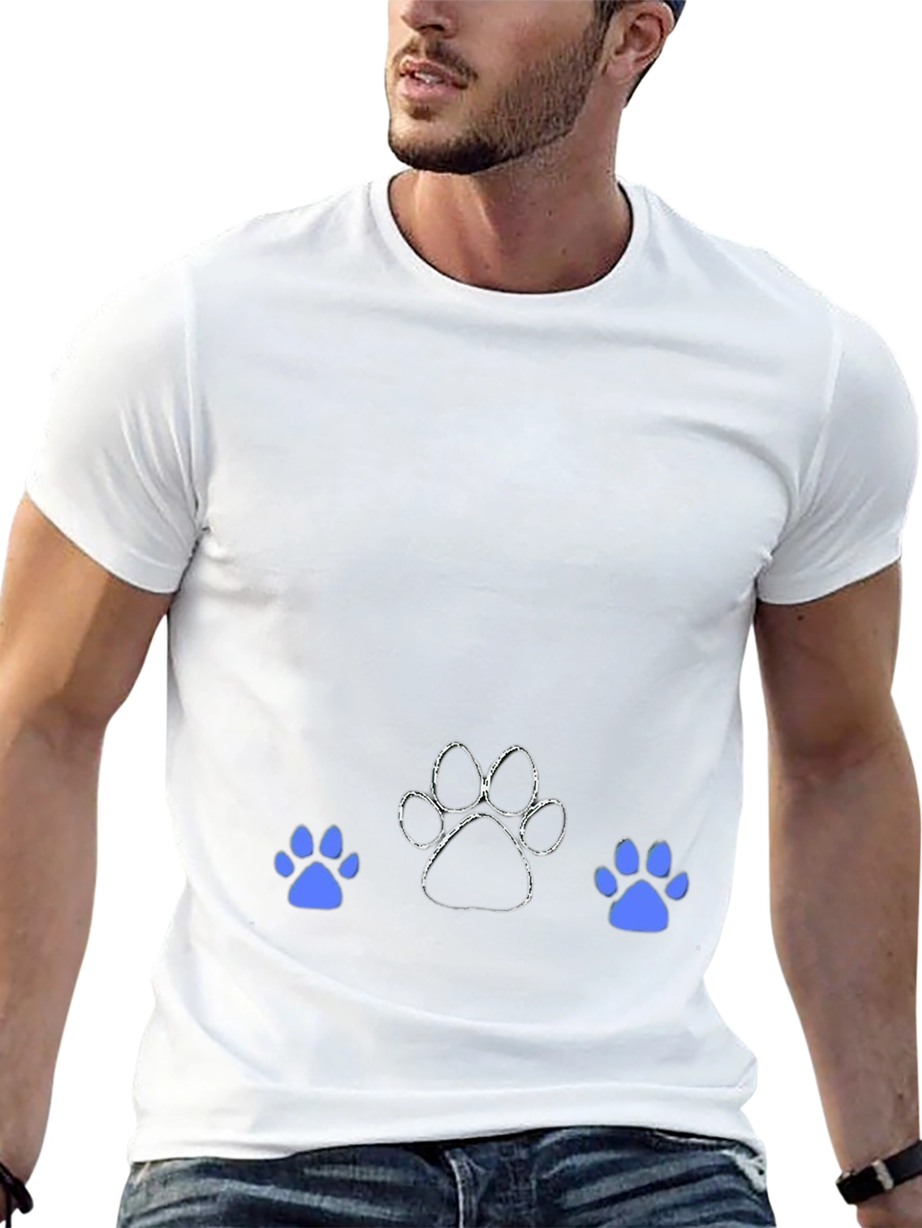 Dog Paw Print Graphic T-Shirt
