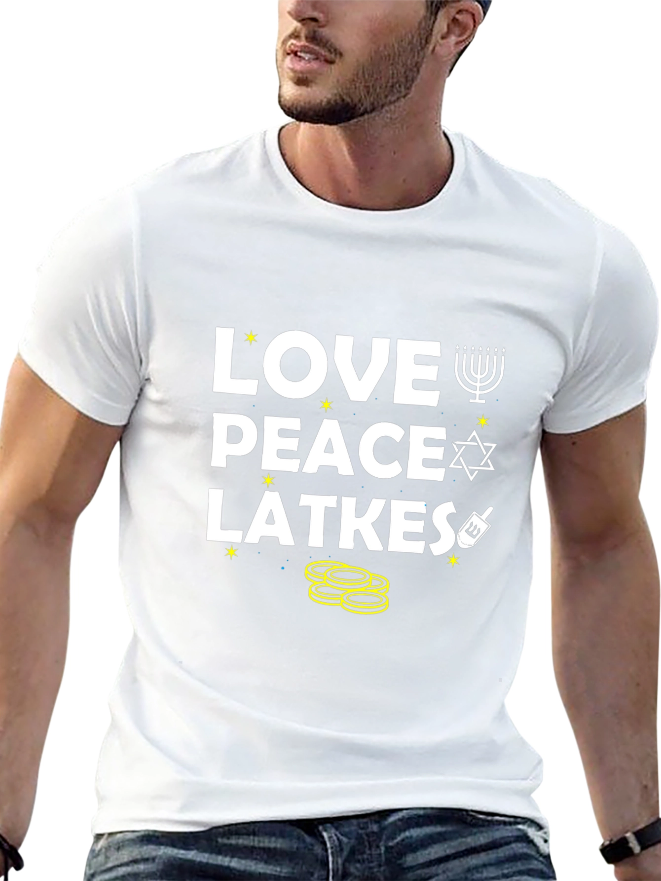 Love Peace Latkes T-Shirt - Hanukkah Holiday Tee