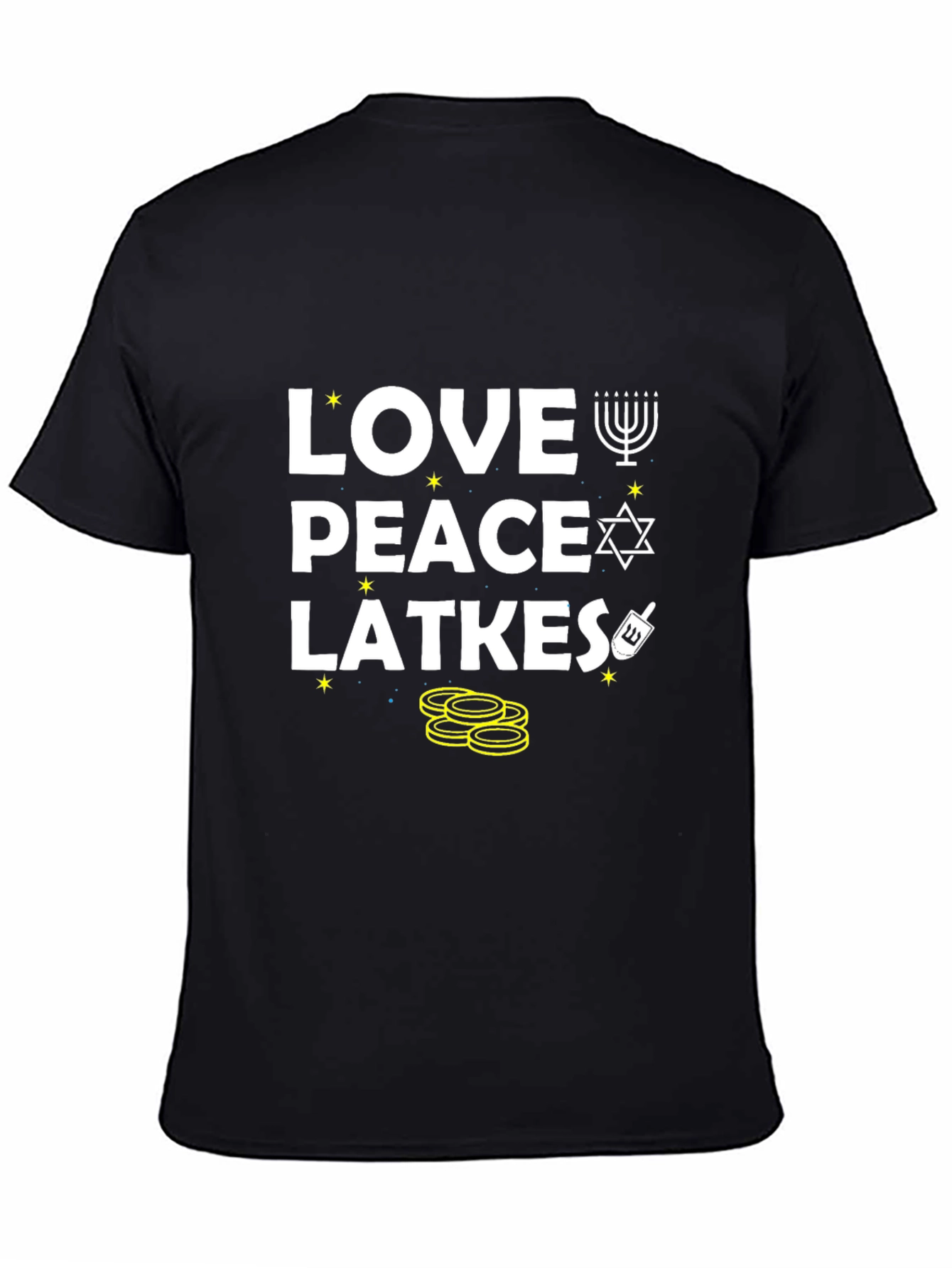 Love Peace Latkes T-Shirt - Hanukkah Holiday Tee