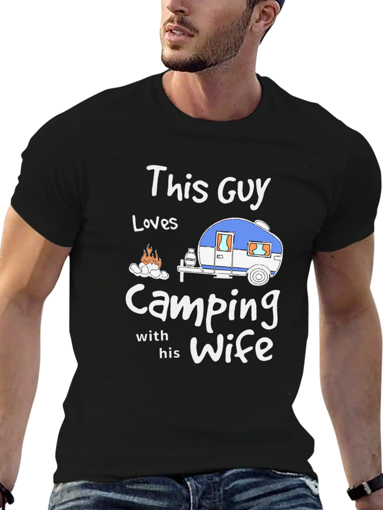 Camping Enthusiast Graphic Tee - This Guy Loves Camping