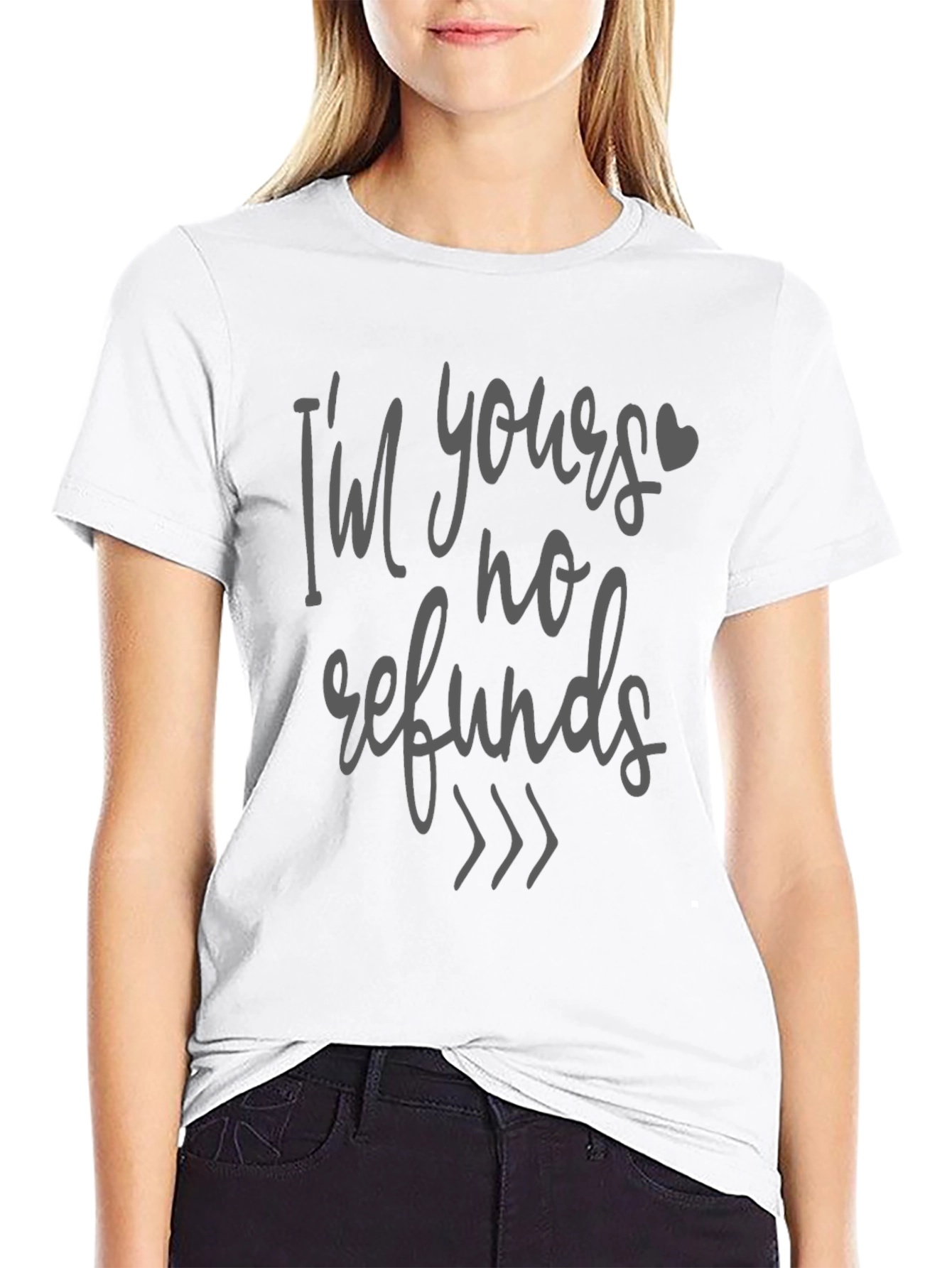 Im Yours No Refunds Black Graphic Tee