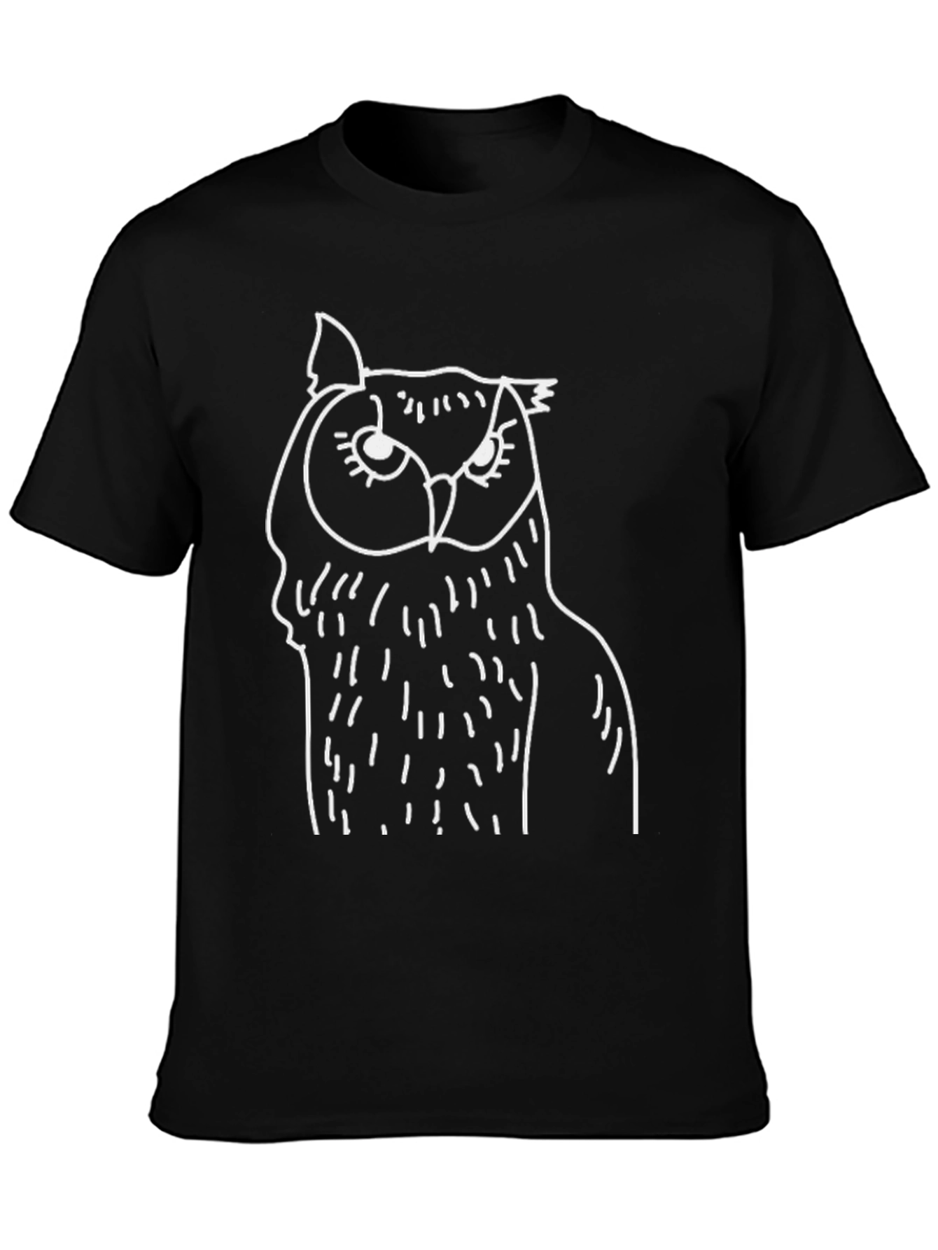 Owl Graphic Tee - Mens Black Cotton T-Shirt
