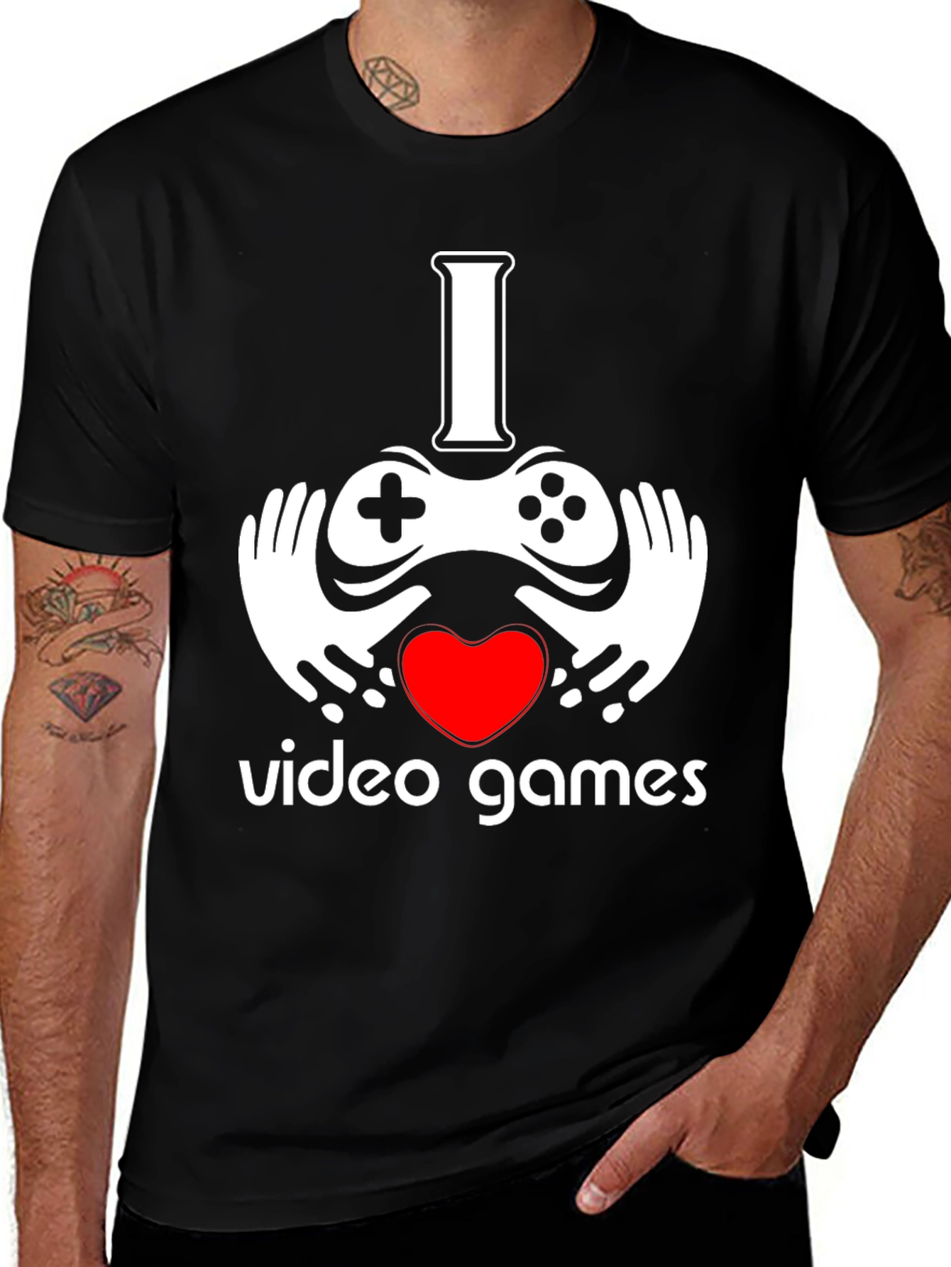 I Heart Video Games Black Graphic Tee