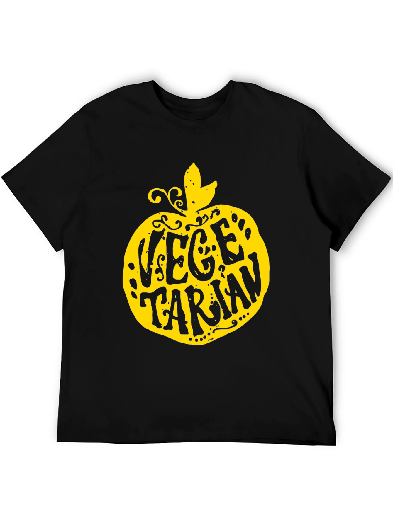 Vegetarian Apple T-Shirt - Black Unique Design