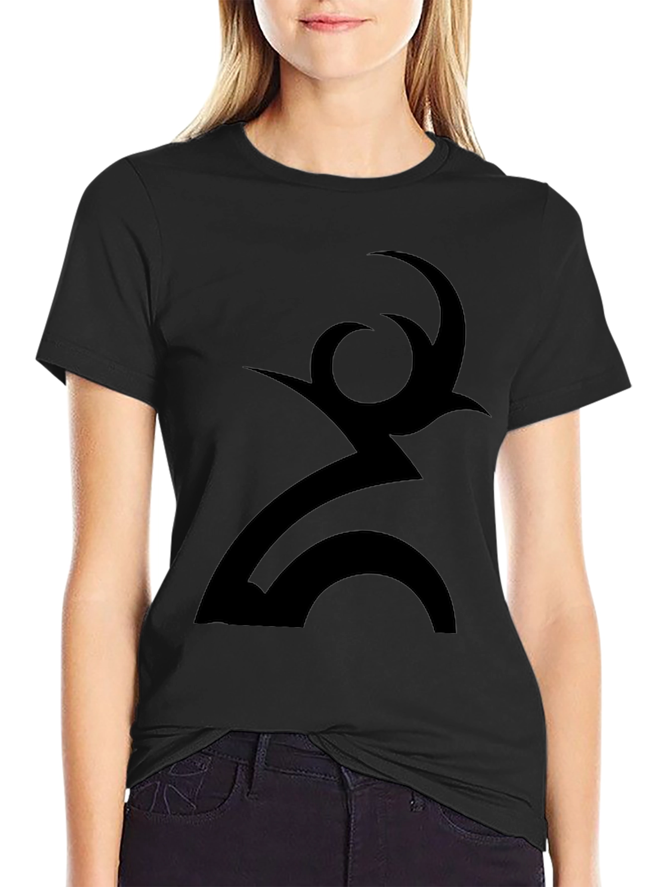 Abstract Symbol Graphic Black T-Shirt